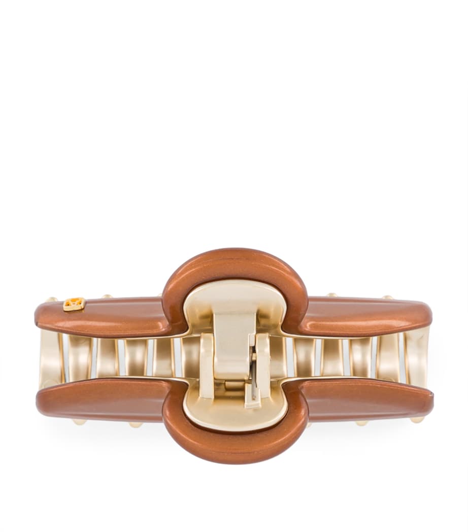 Alexandre de Paris Gold-Plated Claw Hair Clip Pail Brun/or Image 3
