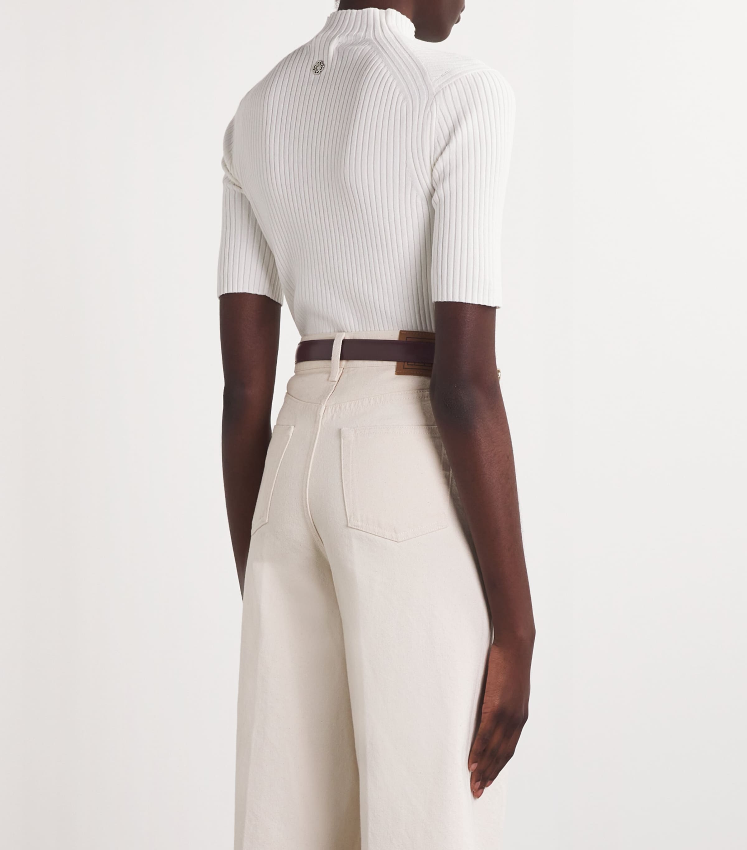 Leather Tooled Buckle Belt BORDEAUX Image 3