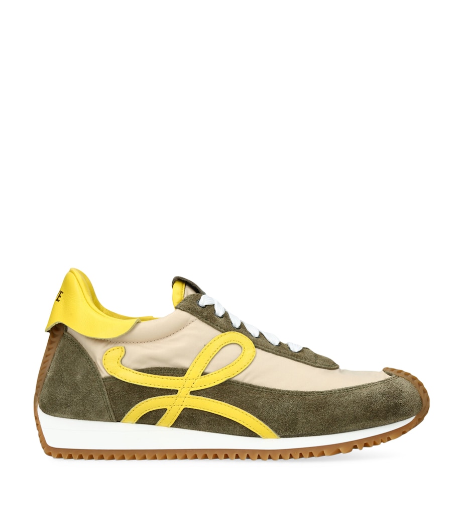 Suede Flow Runner Sneakers GREEN COMB Image 1