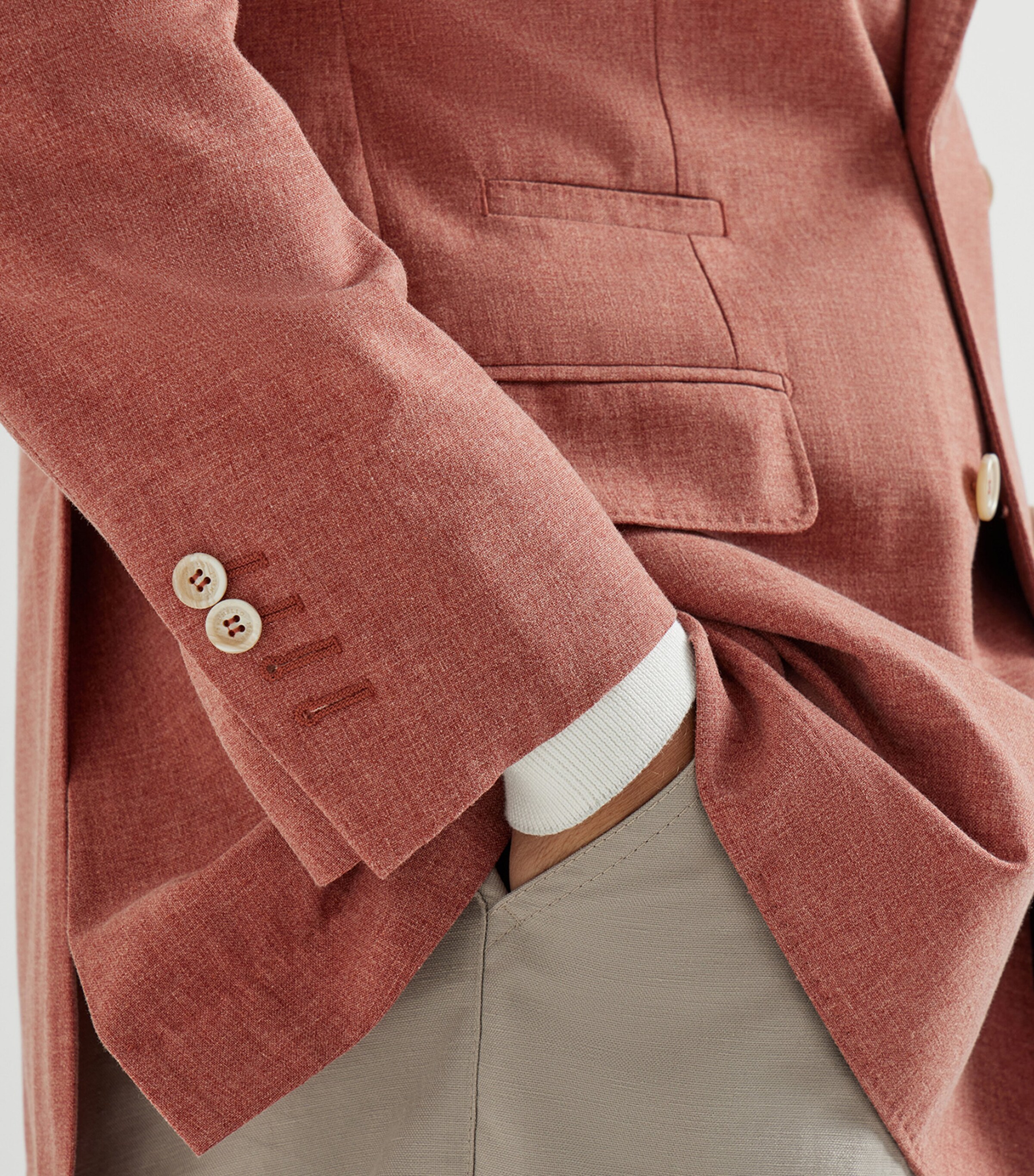 Brunello Cucinelli Mens Wool-Cotton-Silk Blazer Image 6