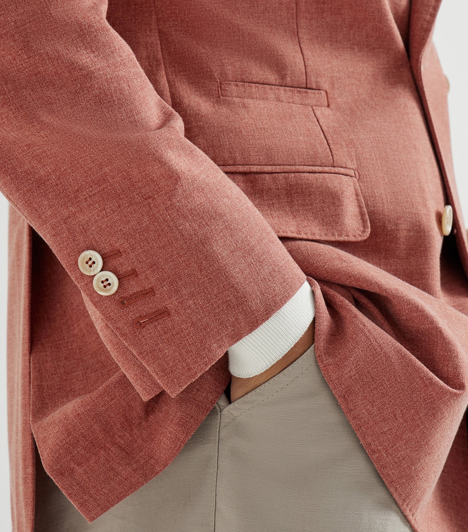 Brunello Cucinelli Mens Wool-Cotton-Silk Blazer Image 6