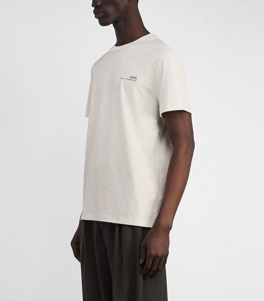 Cotton Logo T-Shirt APC - ECRU CHIN MRN Image 3
