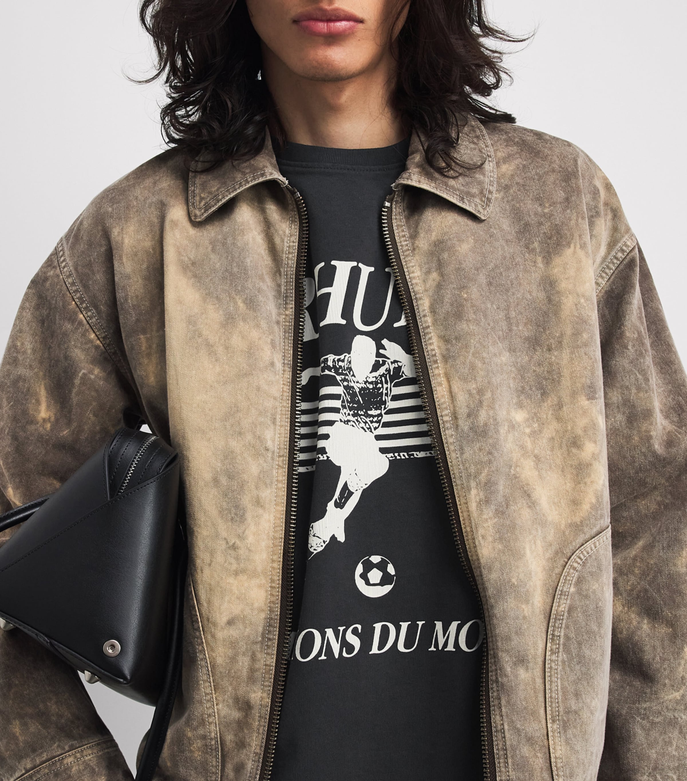 Rhude Mens Cotton Set Piece T-Shirt Vntg Blk/wht Image 3