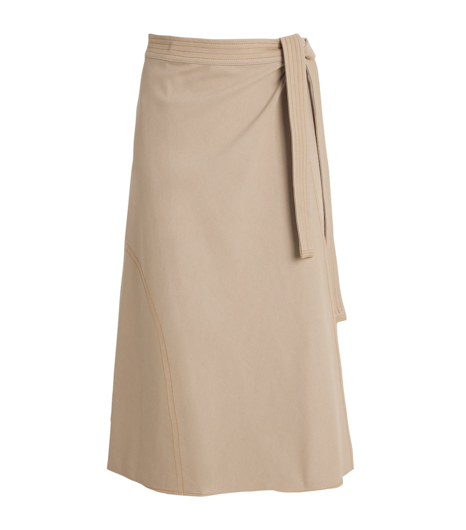 MM Jersey Wrap Midi Skirt Beige
