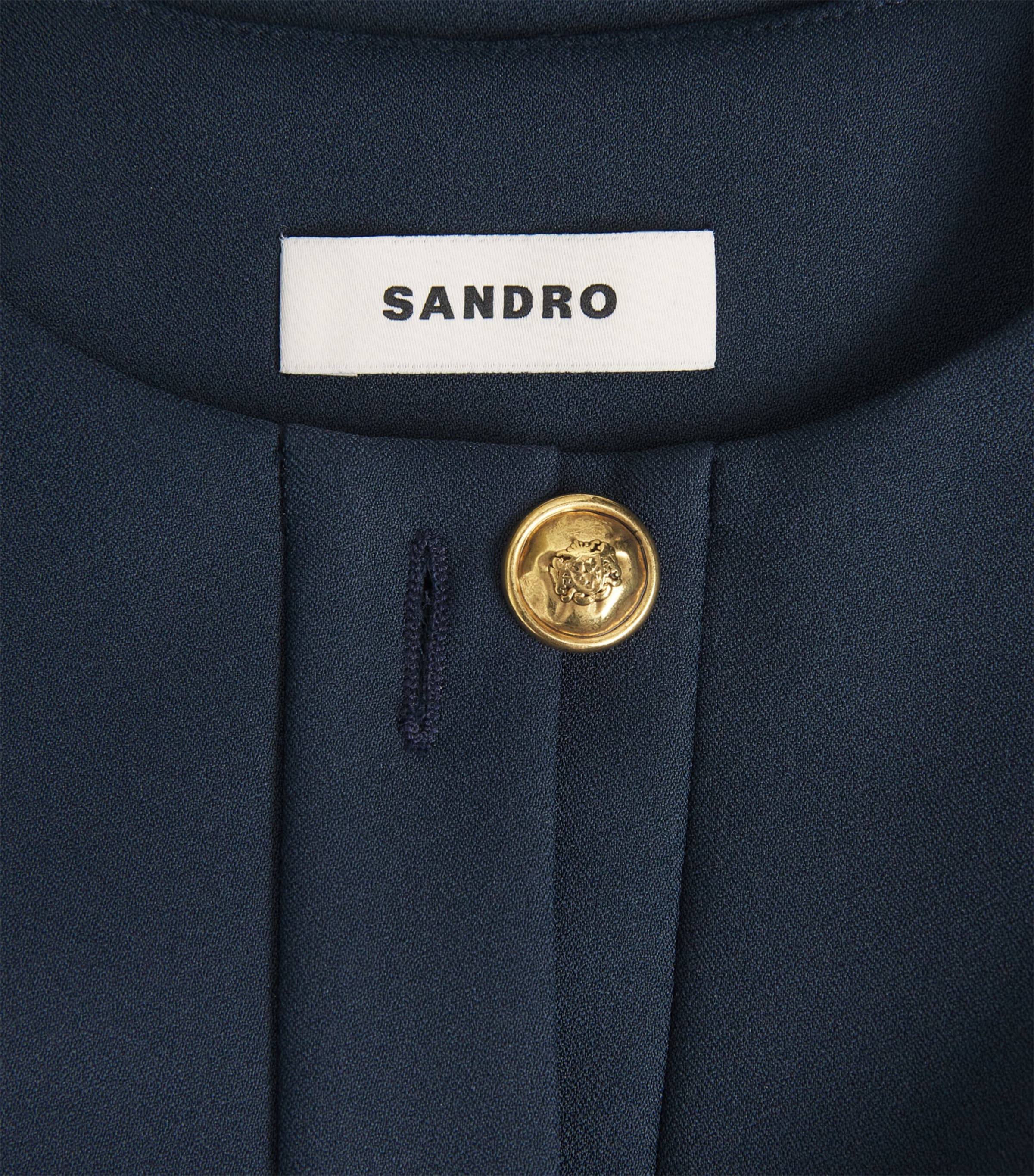 Check-Trim Tailored Mini Dress NAVY BLUE Image 5