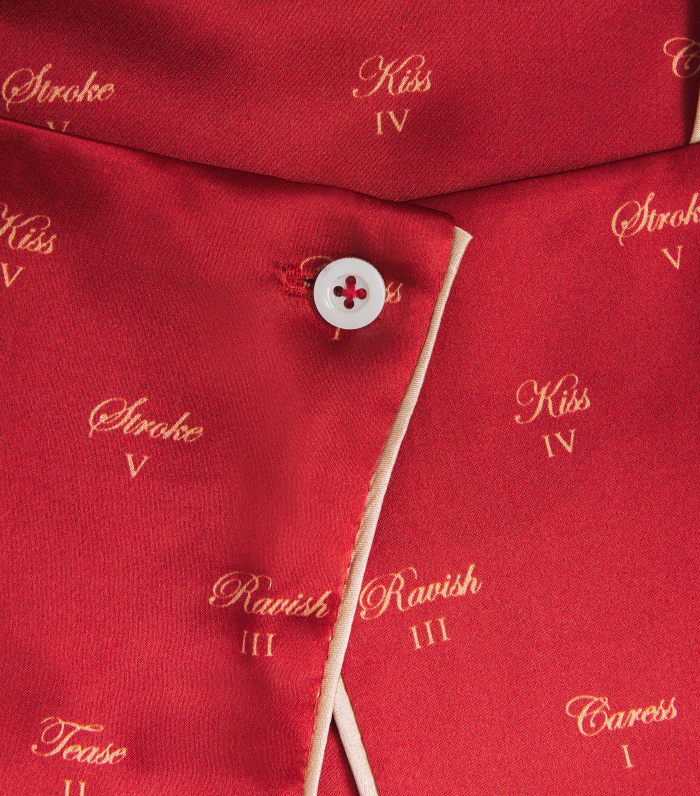 Silk Kiss Print Crop Top KIK RED / BUFF KRBU Image 5