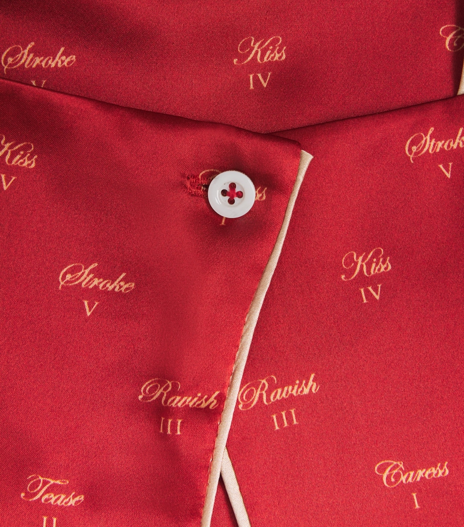 Silk Kiss Print Crop Top KIK RED / BUFF KRBU Image 5