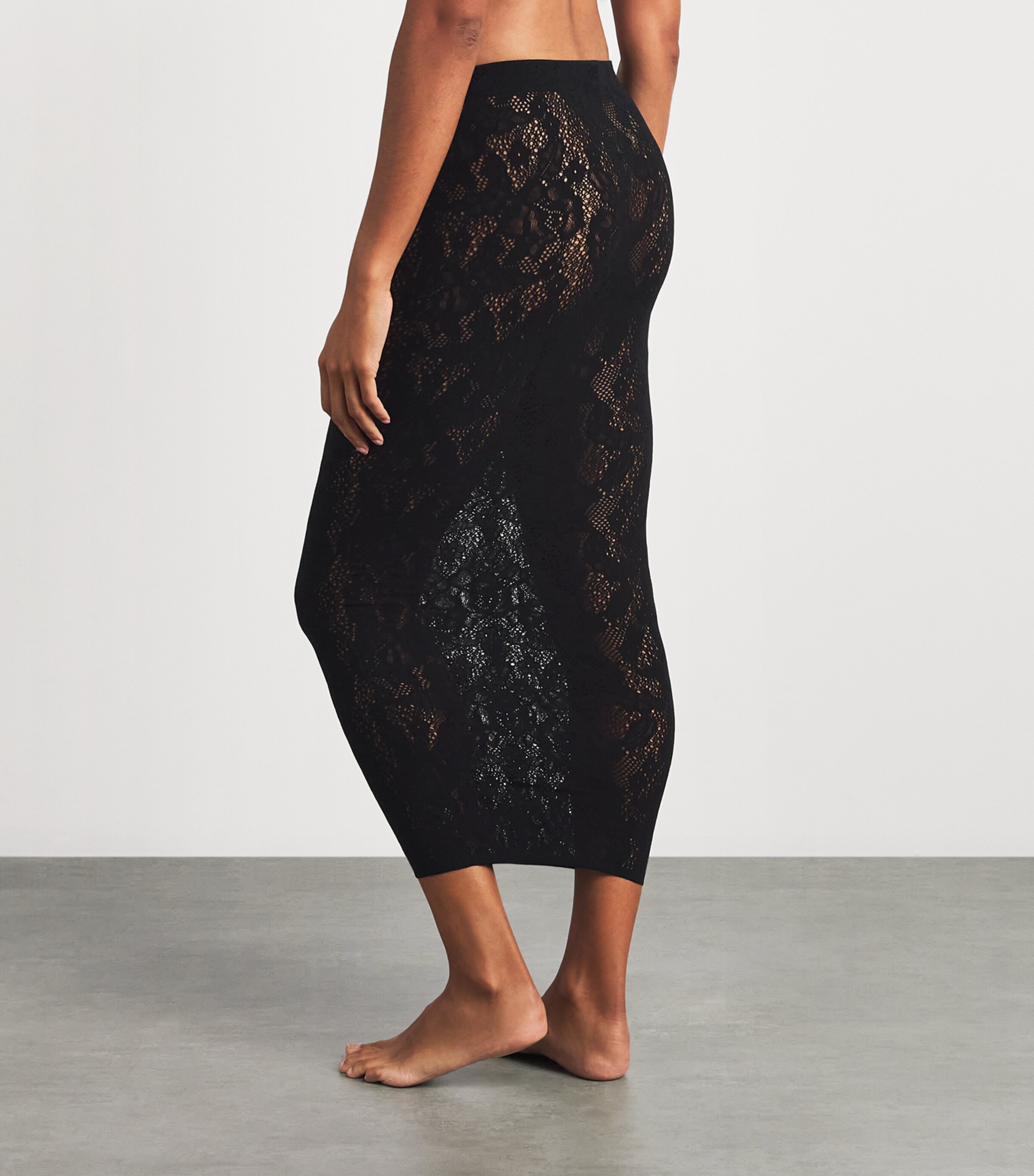 Wolford Womens Infinite Rose Net Skirt Black Image 3