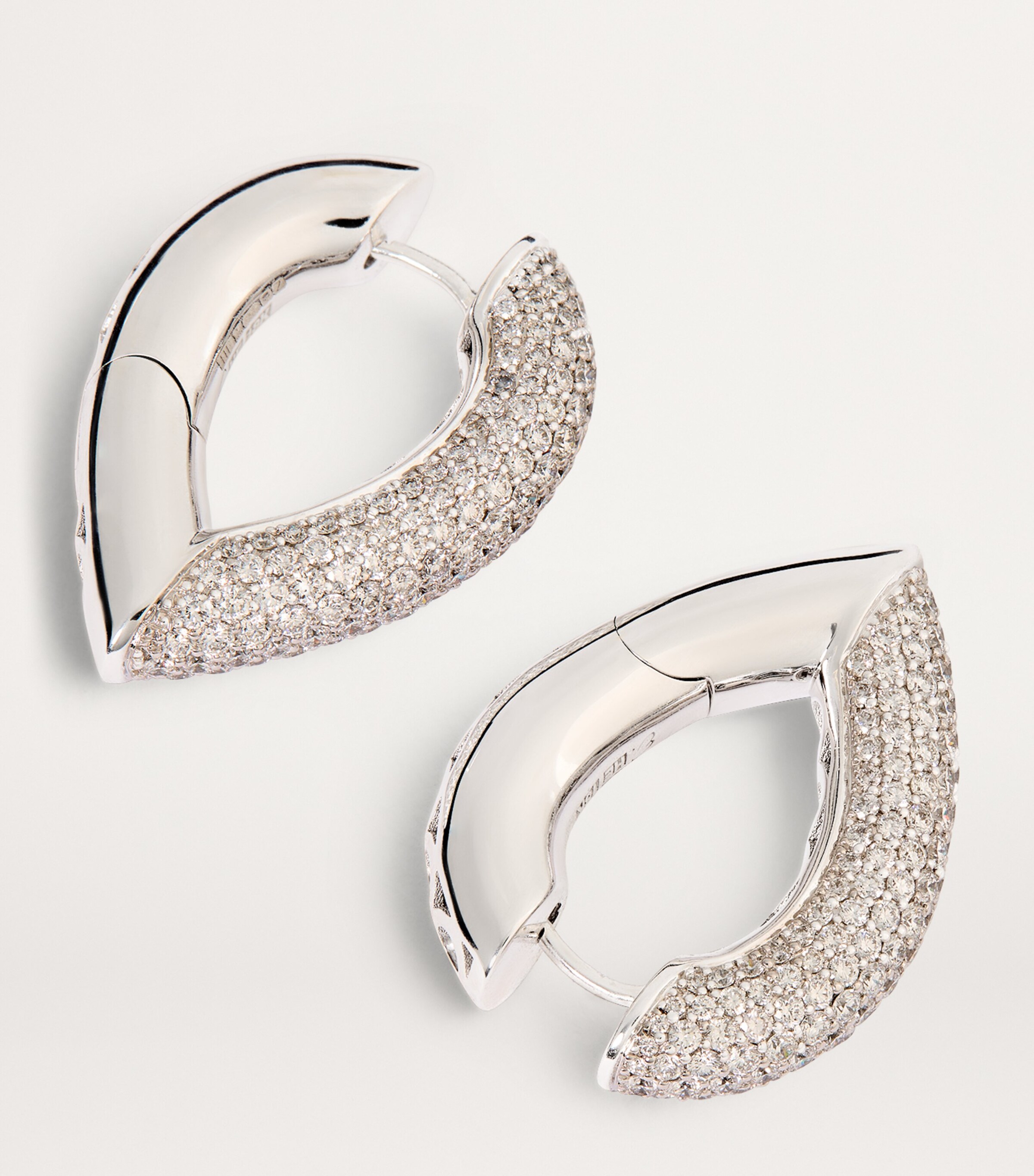Big White Gold and Diamond Drop Link Earrings WHITE GOLD Image 5