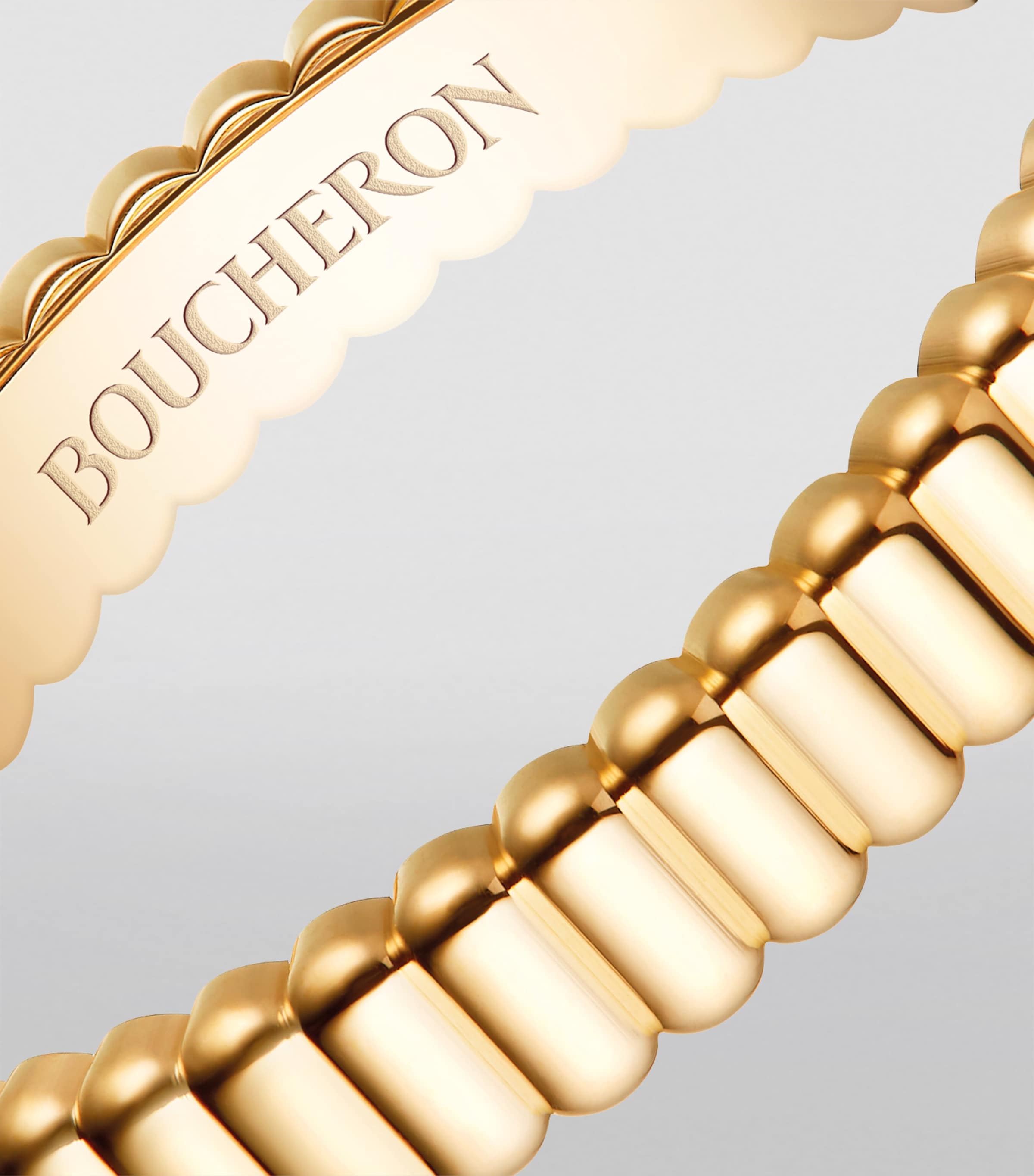 Yellow Gold Grosgrain Wedding Band YELLOW GOLD Image 4