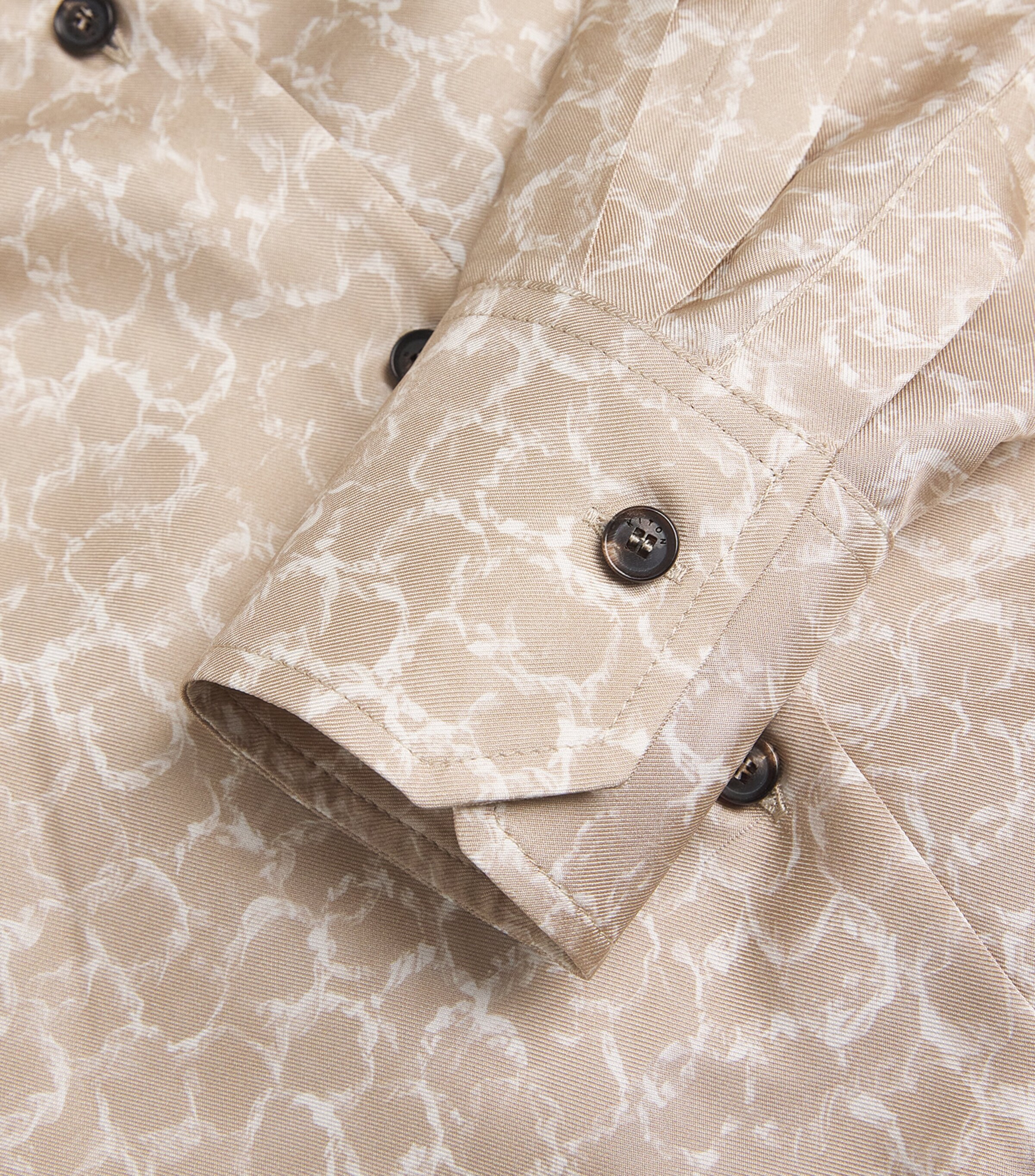 Kiton Womens Silk Printed Shirt Light Beige Print Image 6