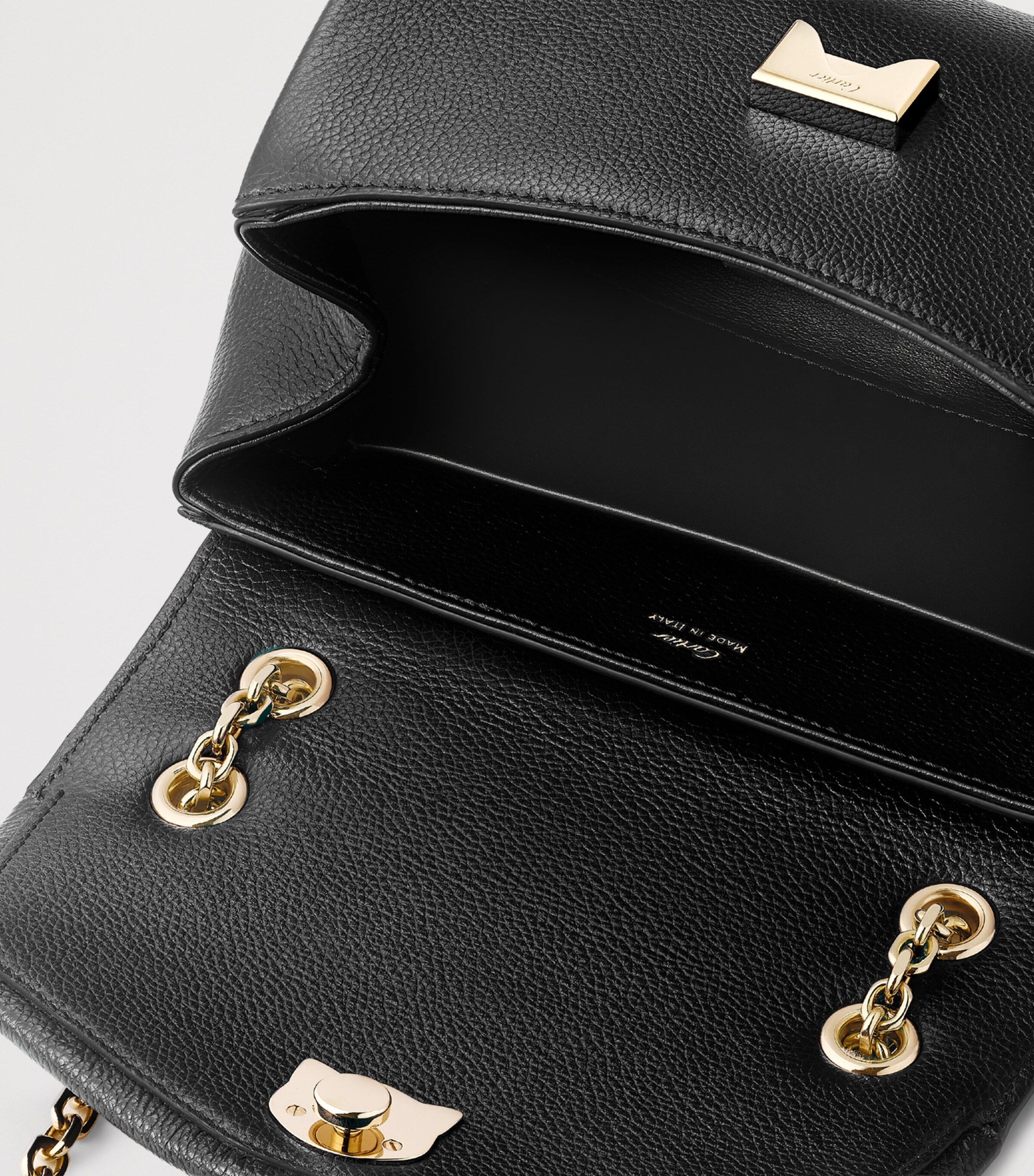 Small Leather Panthère de Cartier Shoulder Bag BLACK Image 9