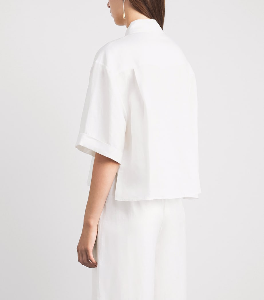 ANINE BING Womens Edith Cropped Shirt Ivory Image 5