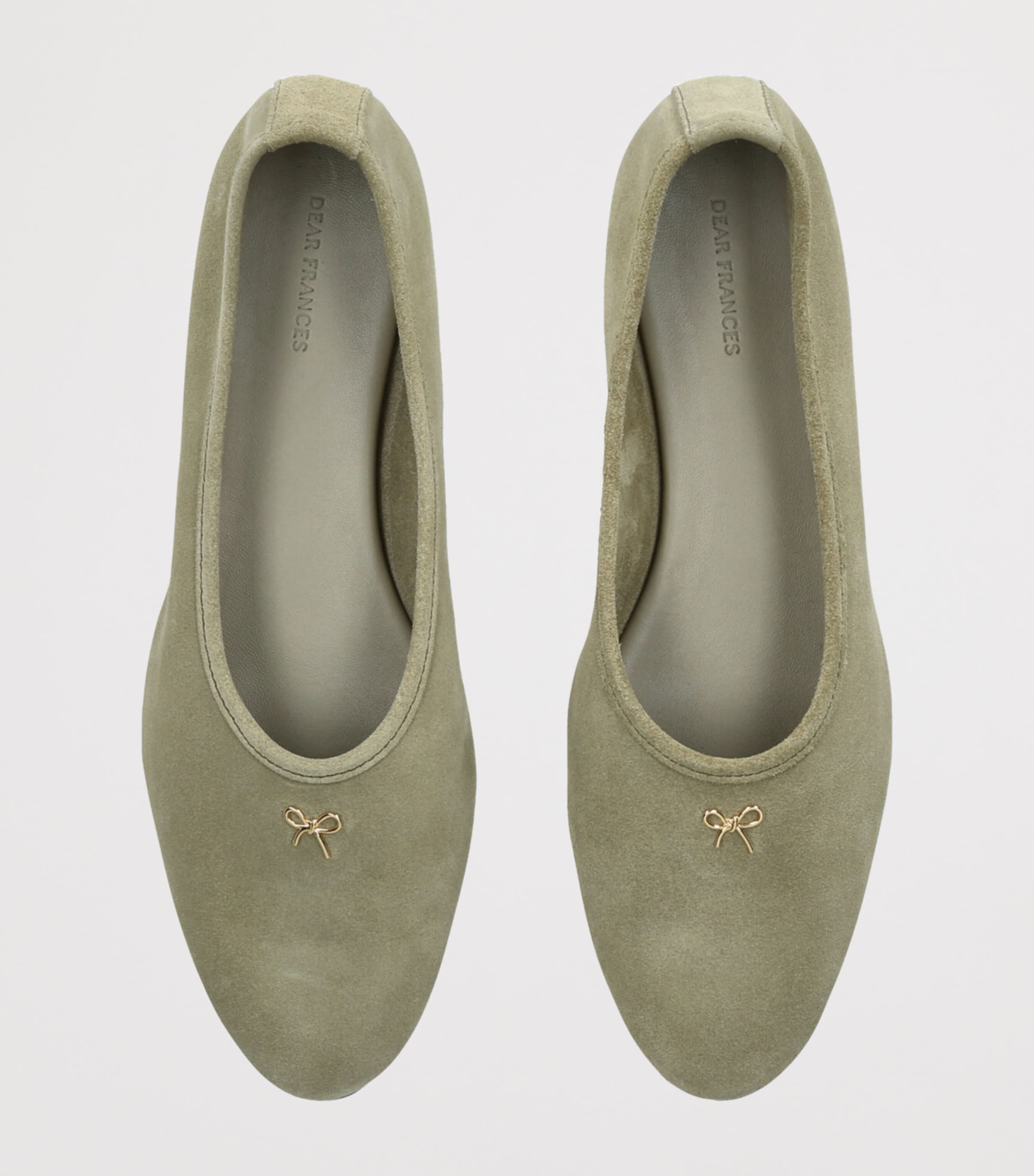 Dear Frances Suede Gala Ballet Flats Khaki Image 4