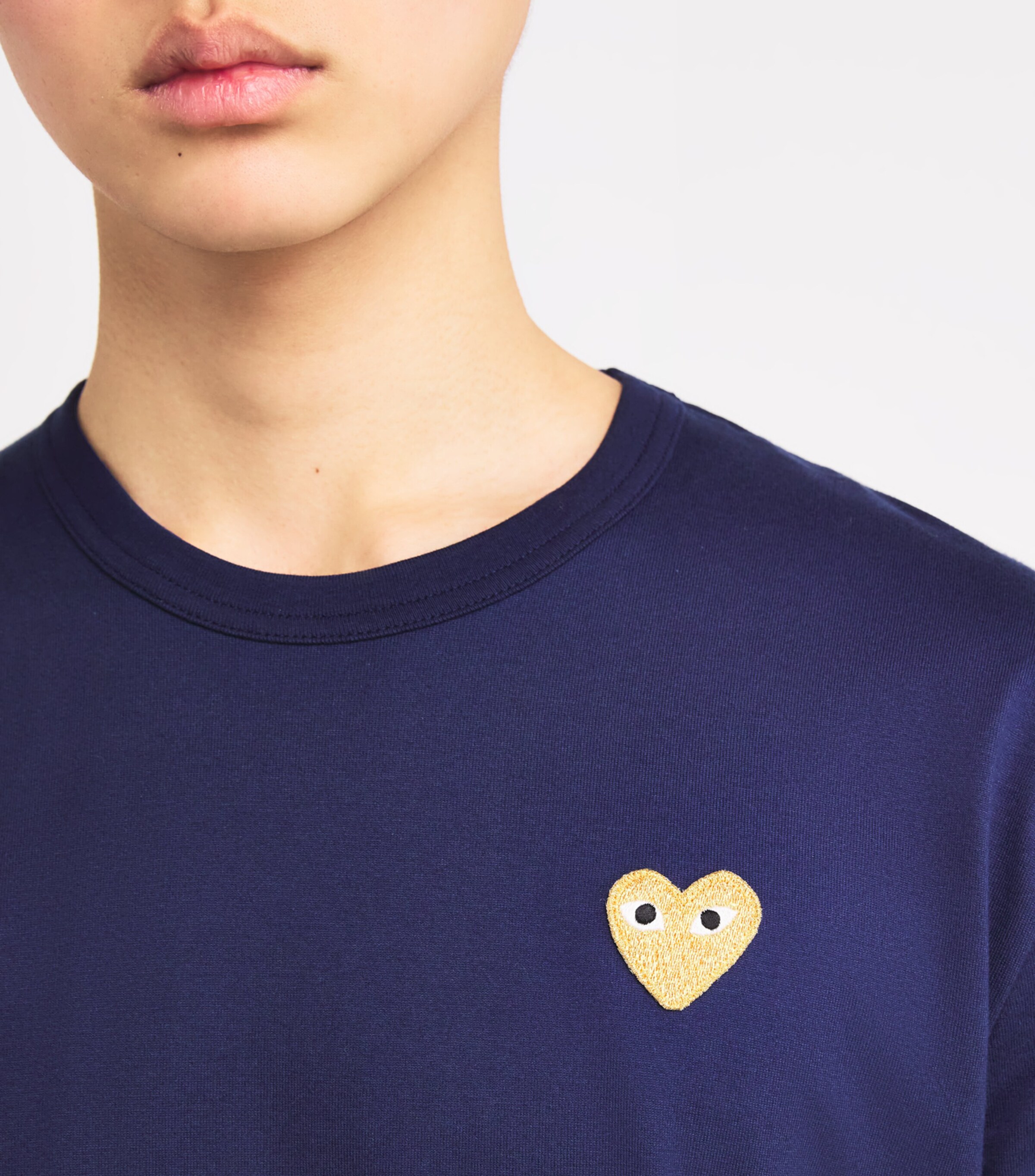 Comme Des Garçons Play Navy Heart Logo T-Shirt Harrods UK