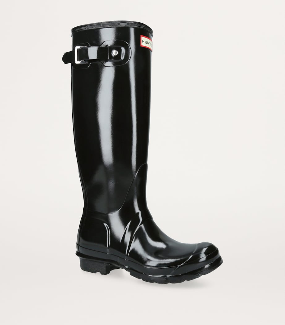 Original Tall Gloss Wellington Boots BLACK Image 2