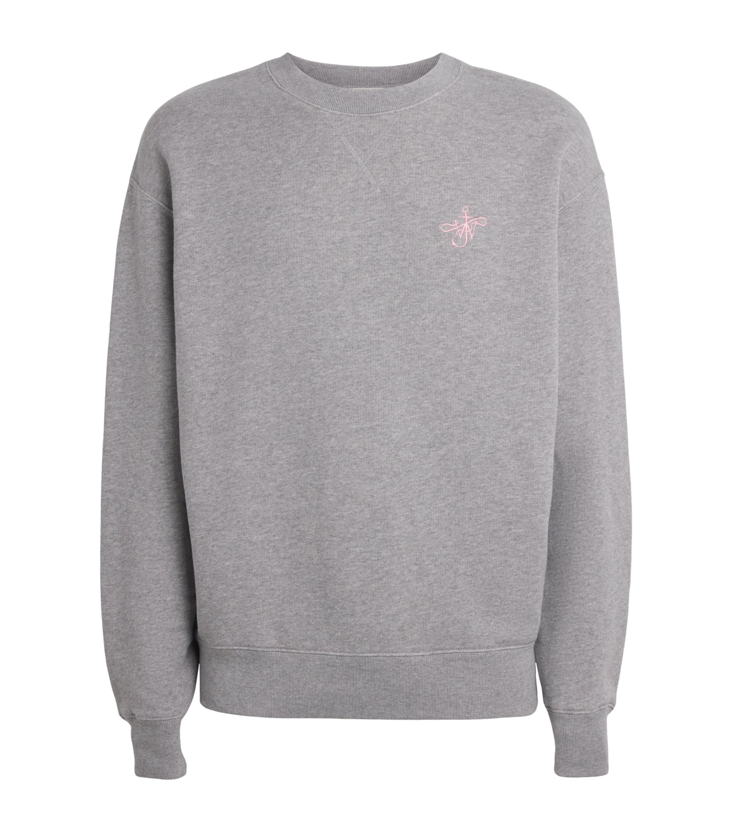 JW Anderson Mens Cotton Ribbon Anchor Sweatshirt Mid Grey Mlang Image 1