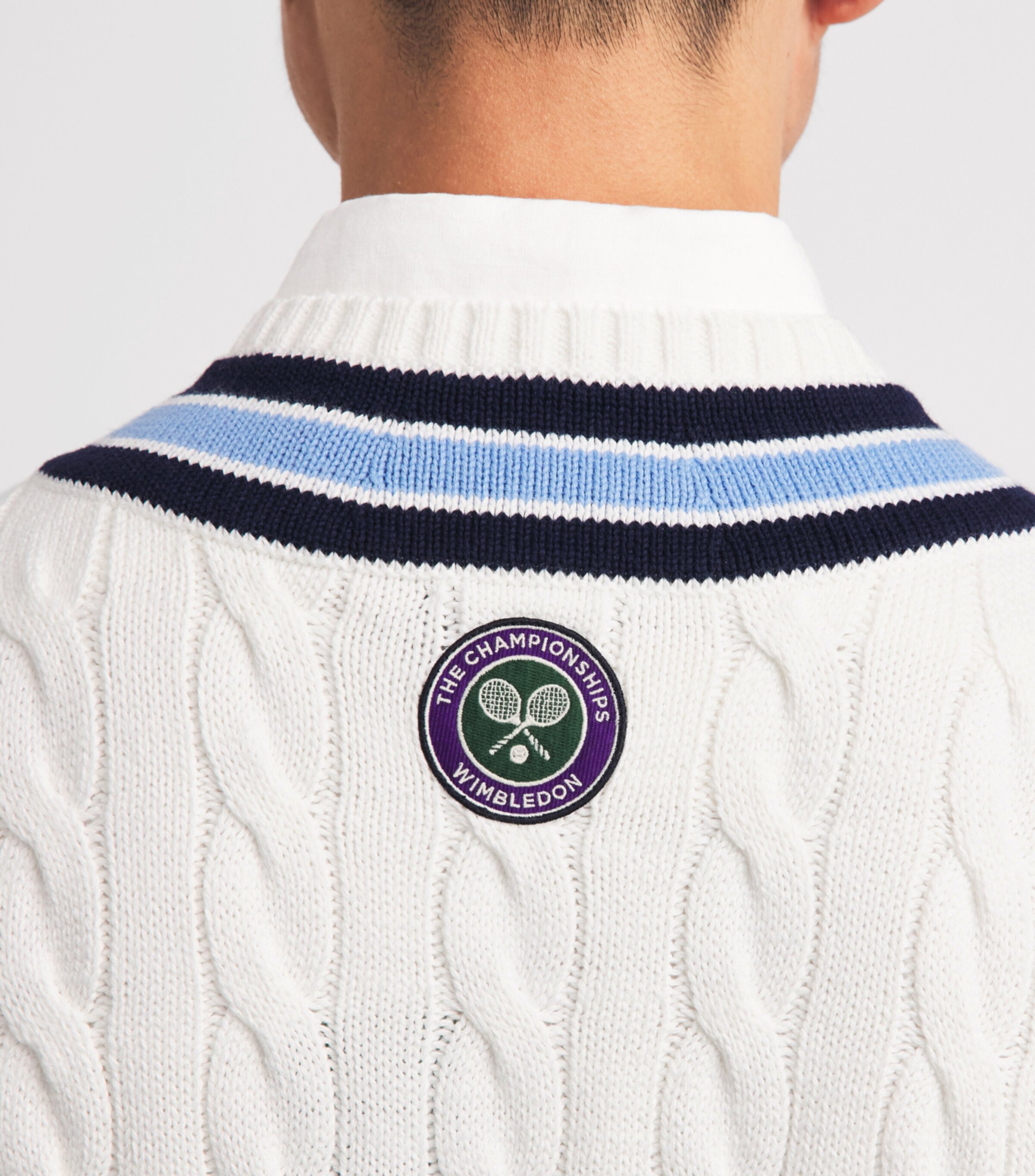RLX Ralph Lauren Mens x Wimbledon Cotton Sweater Vest Cream Combo Image 3