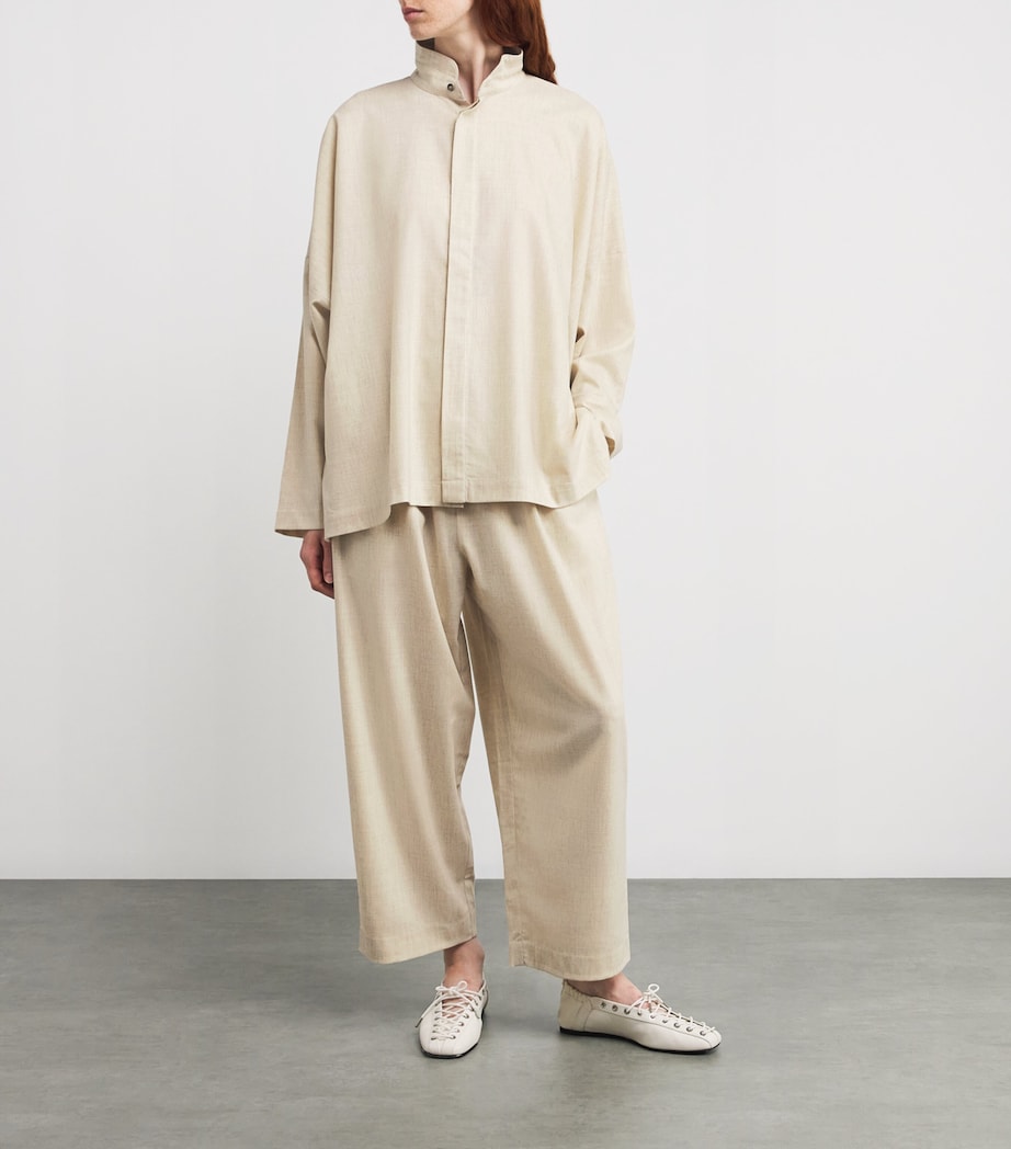 Cashmere-Wool Wide A-Line Shirt UNDYED Image 2