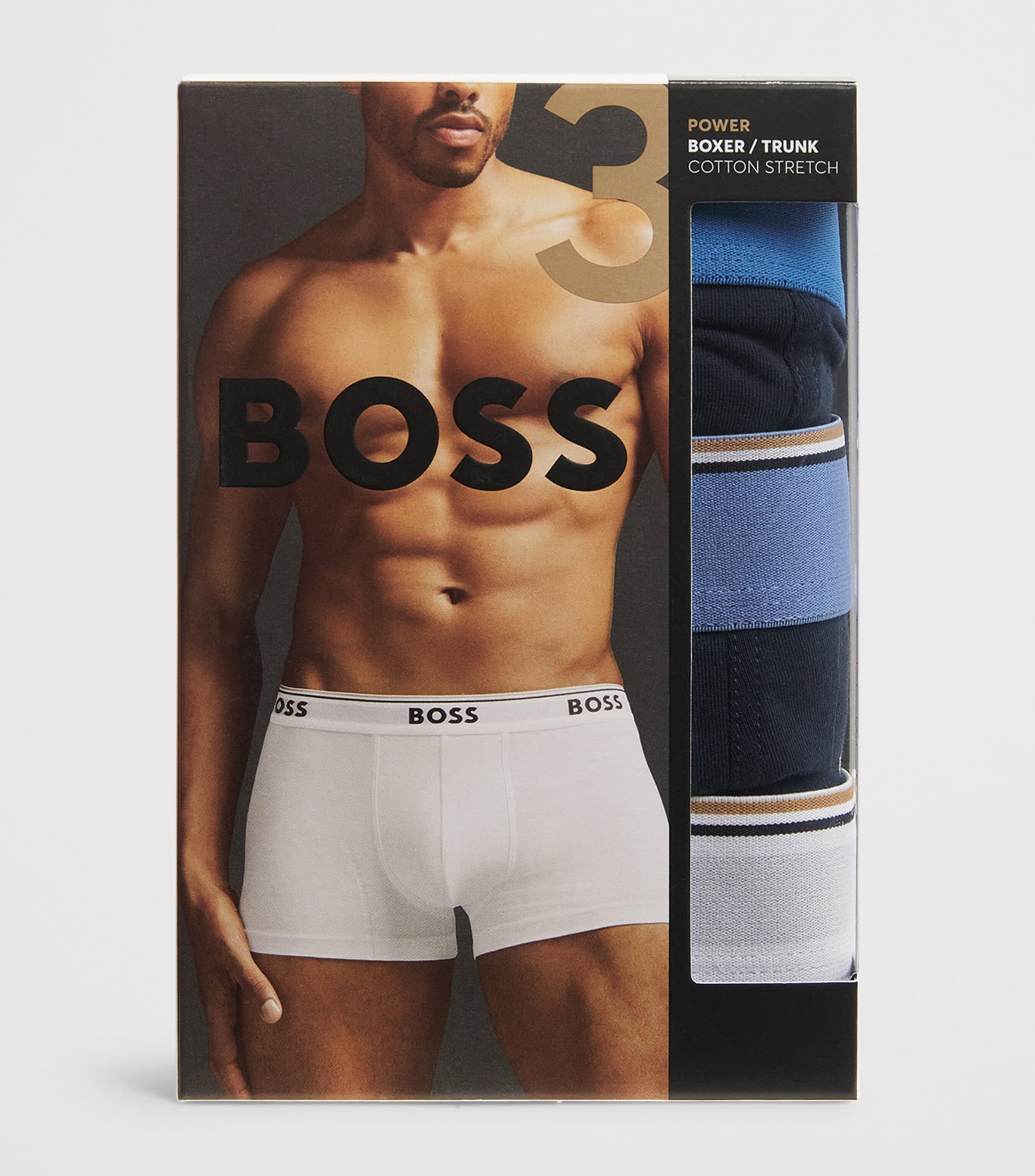 Stretch-Cotton Power Trunks (Pack of 3) BLACK004 Image 4