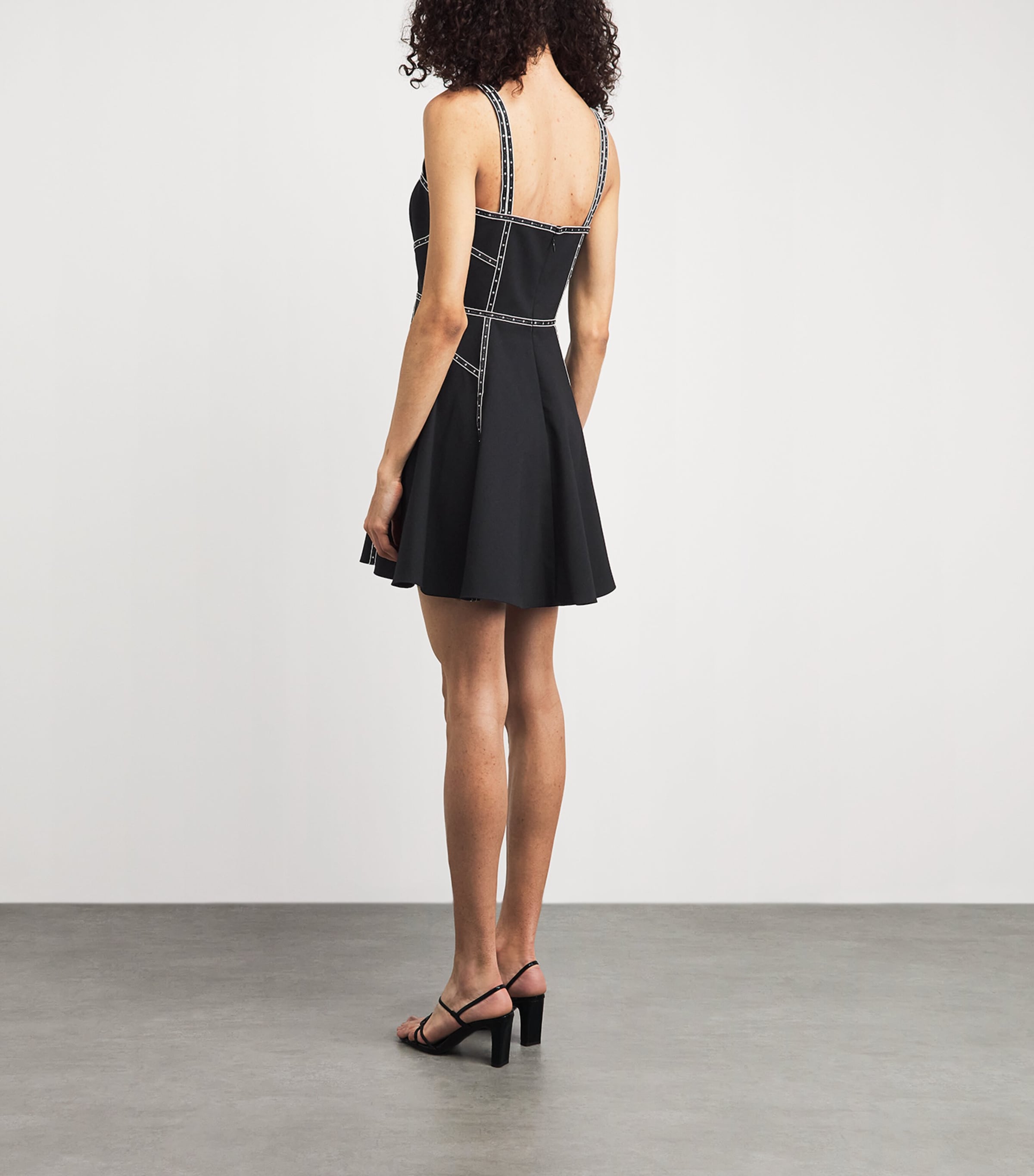 Cinq A Sept Womens Embellished Jelena Mini Dress Black / Ivory Image 4