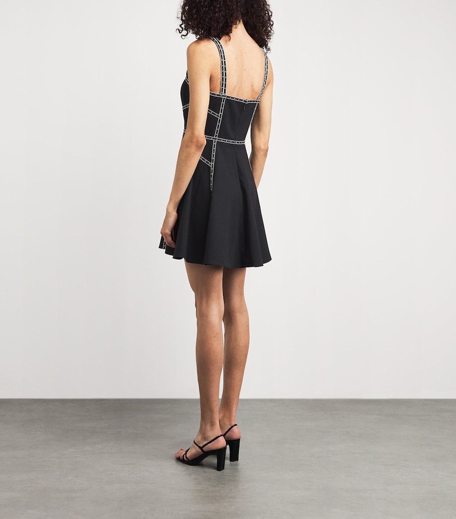 Cinq A Sept Womens Embellished Jelena Mini Dress Black / Ivory Image 4