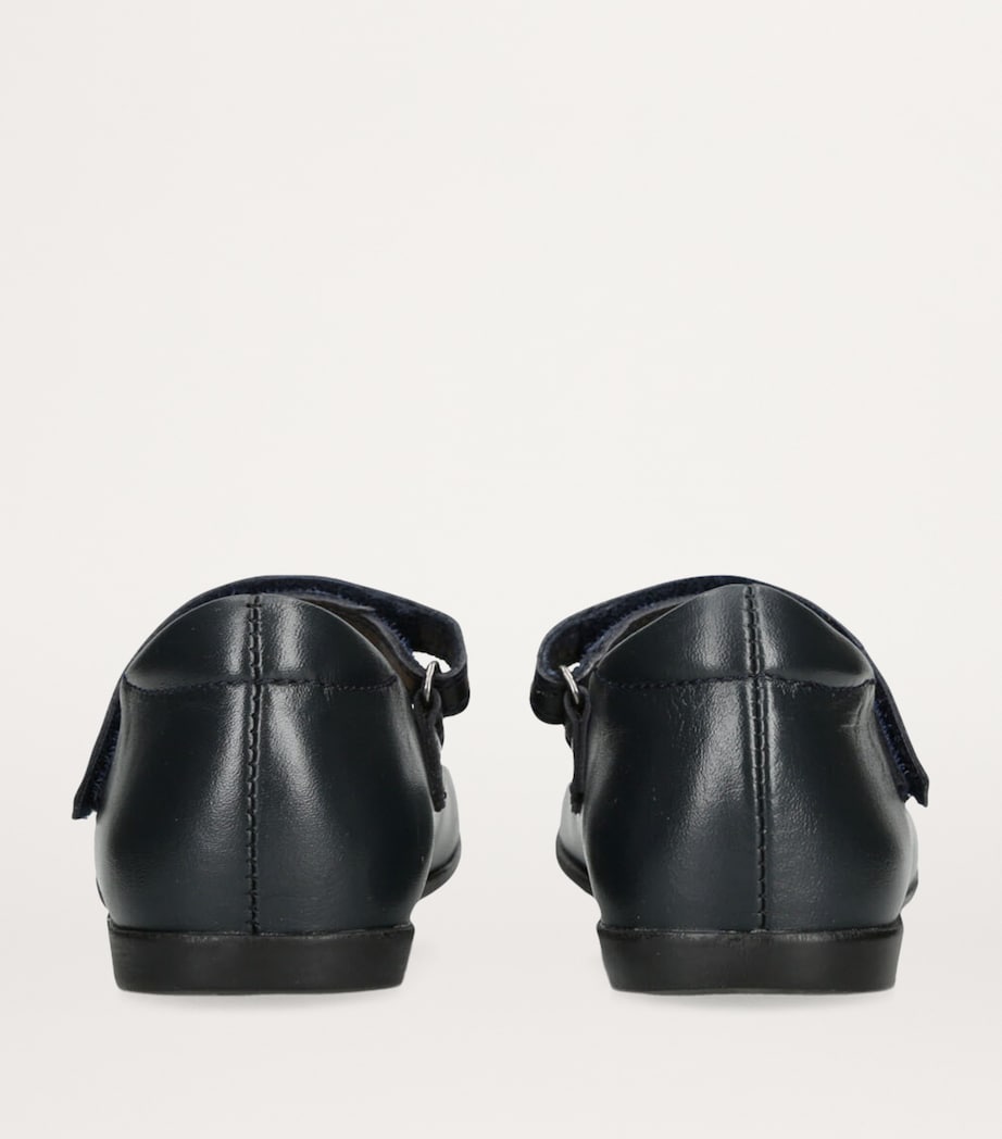 papouelli Leather Maddie Mary Janes Navy Image 2