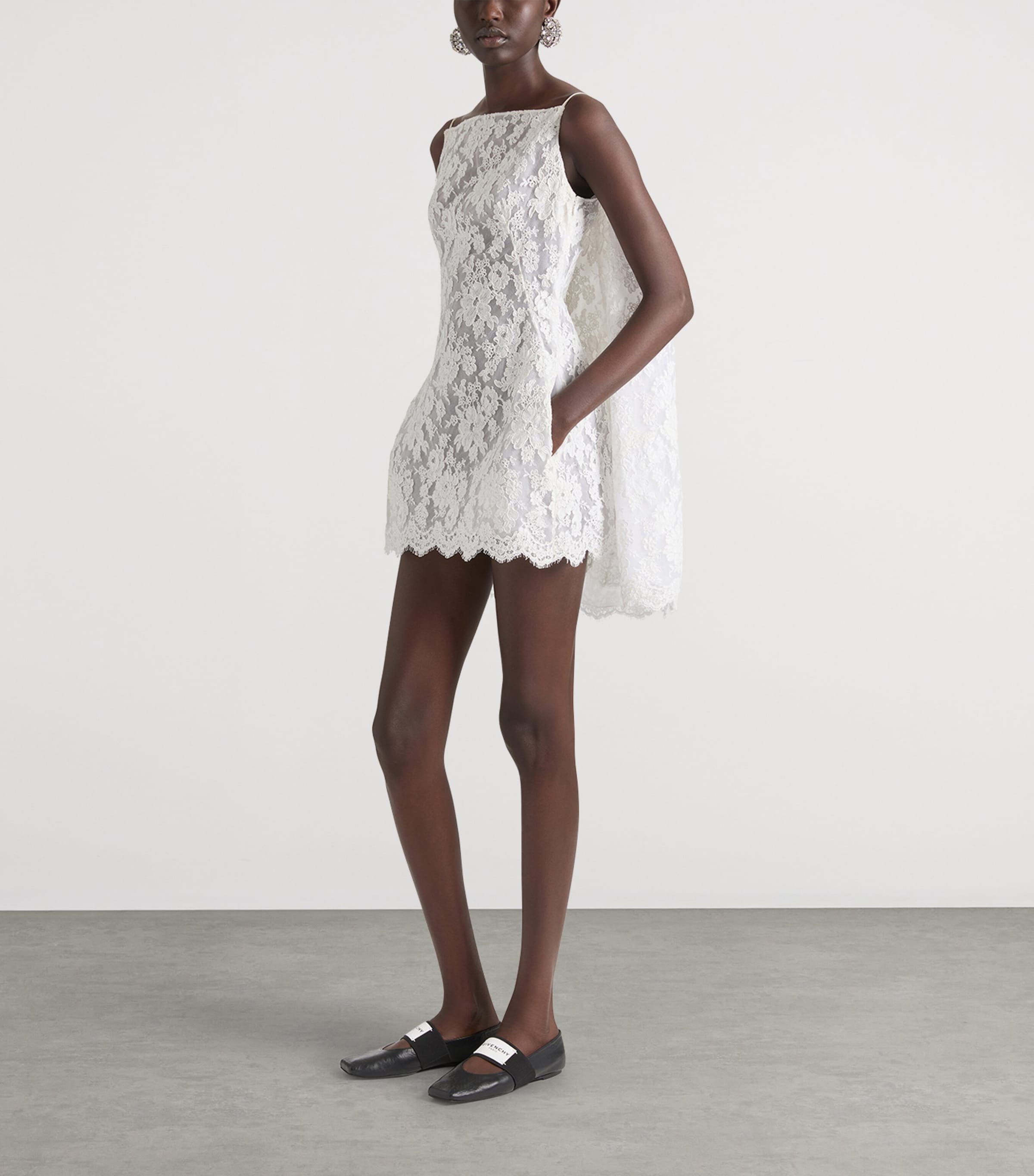 Leather Square-Toe Ballet Flats BLACK Image 2