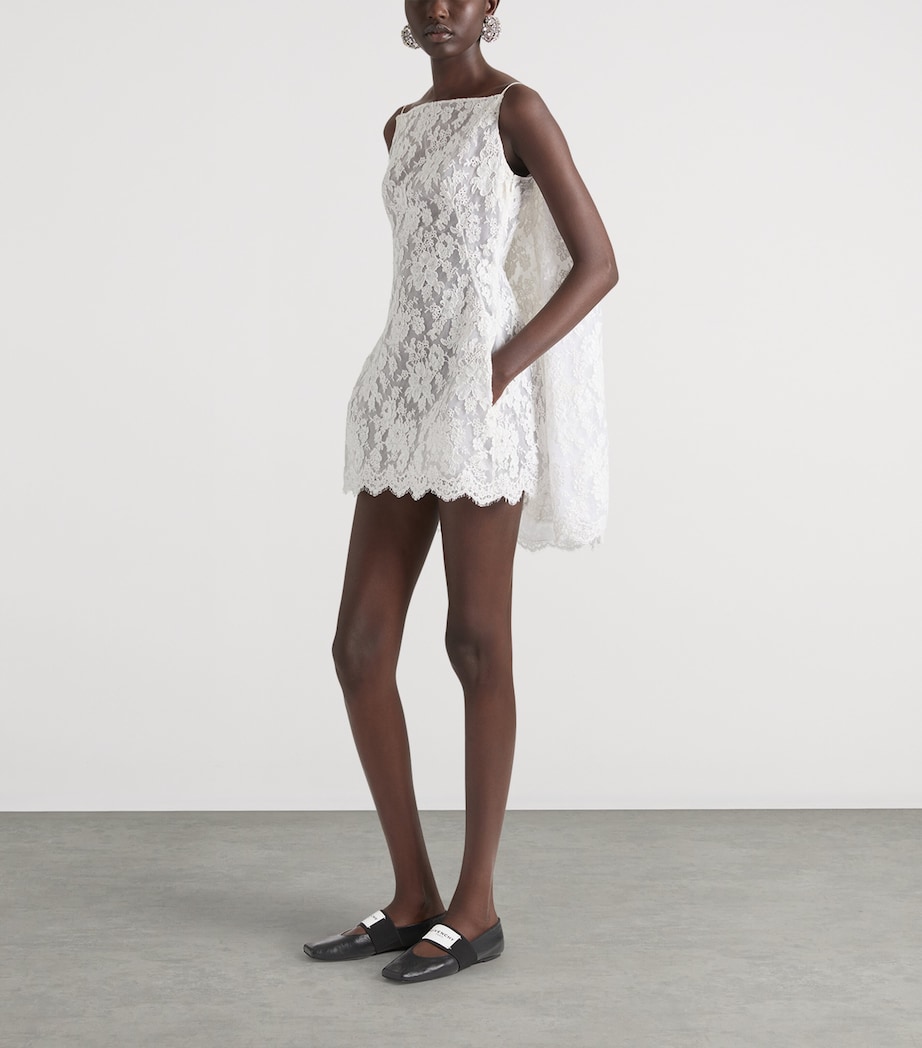 Leather Square-Toe Ballet Flats BLACK Image 2