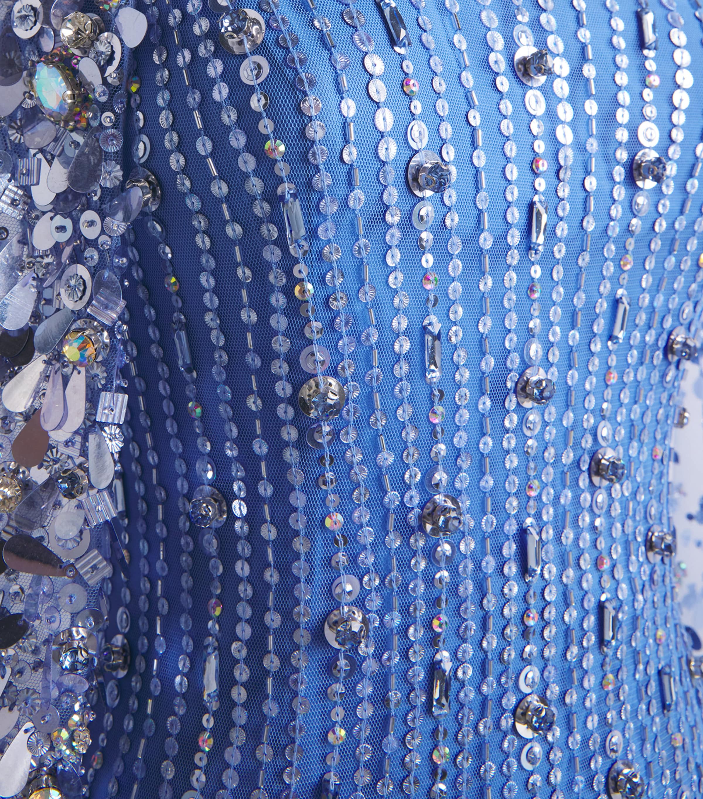 Jenny Packham Womens Embellished Blaize Cape Gown Cornflower Image 6