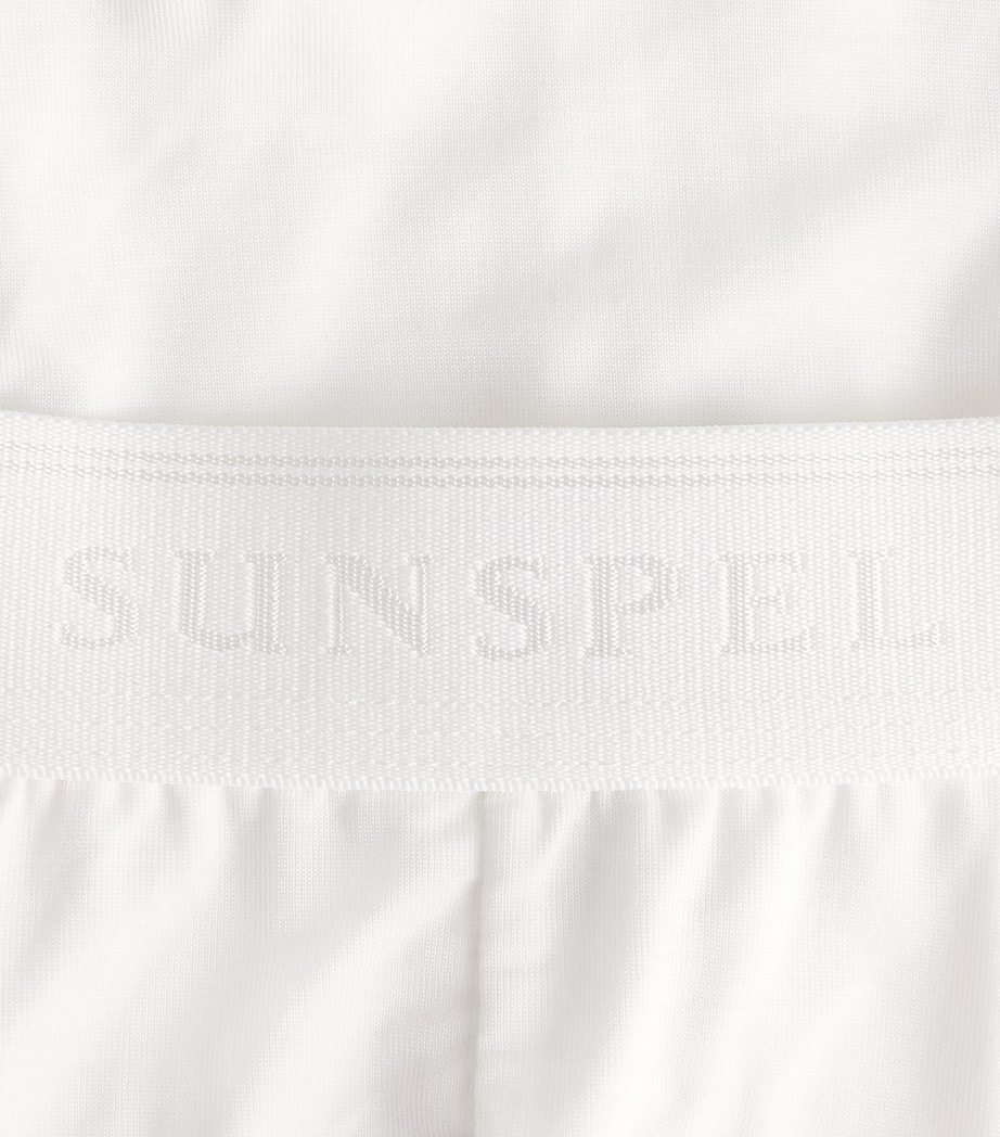 Sunspel Mens Stretch-Tencel Trunks Whaa White Image 5