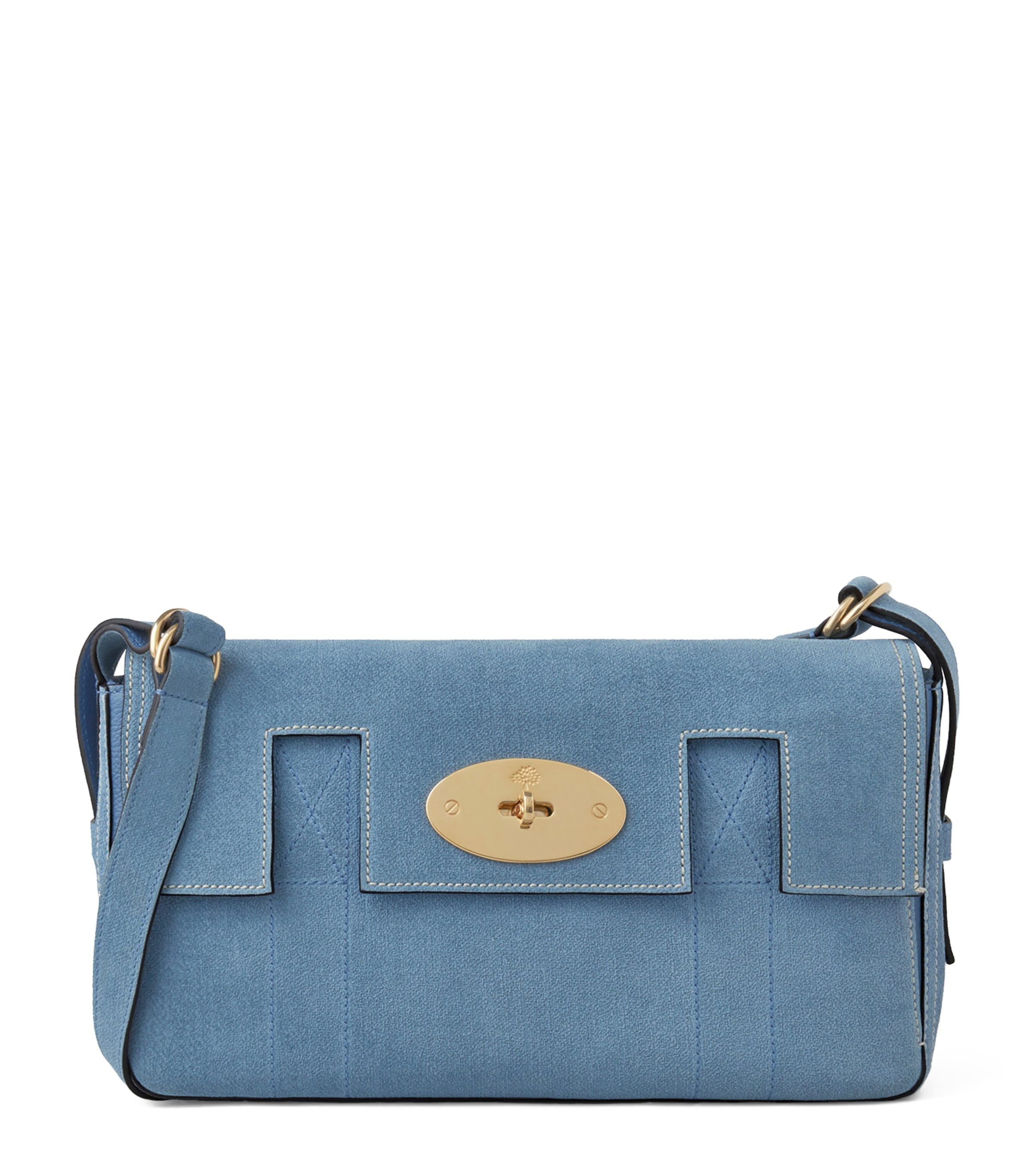 Mulberry Leather East West Bayswater Clutch Bag In Blue