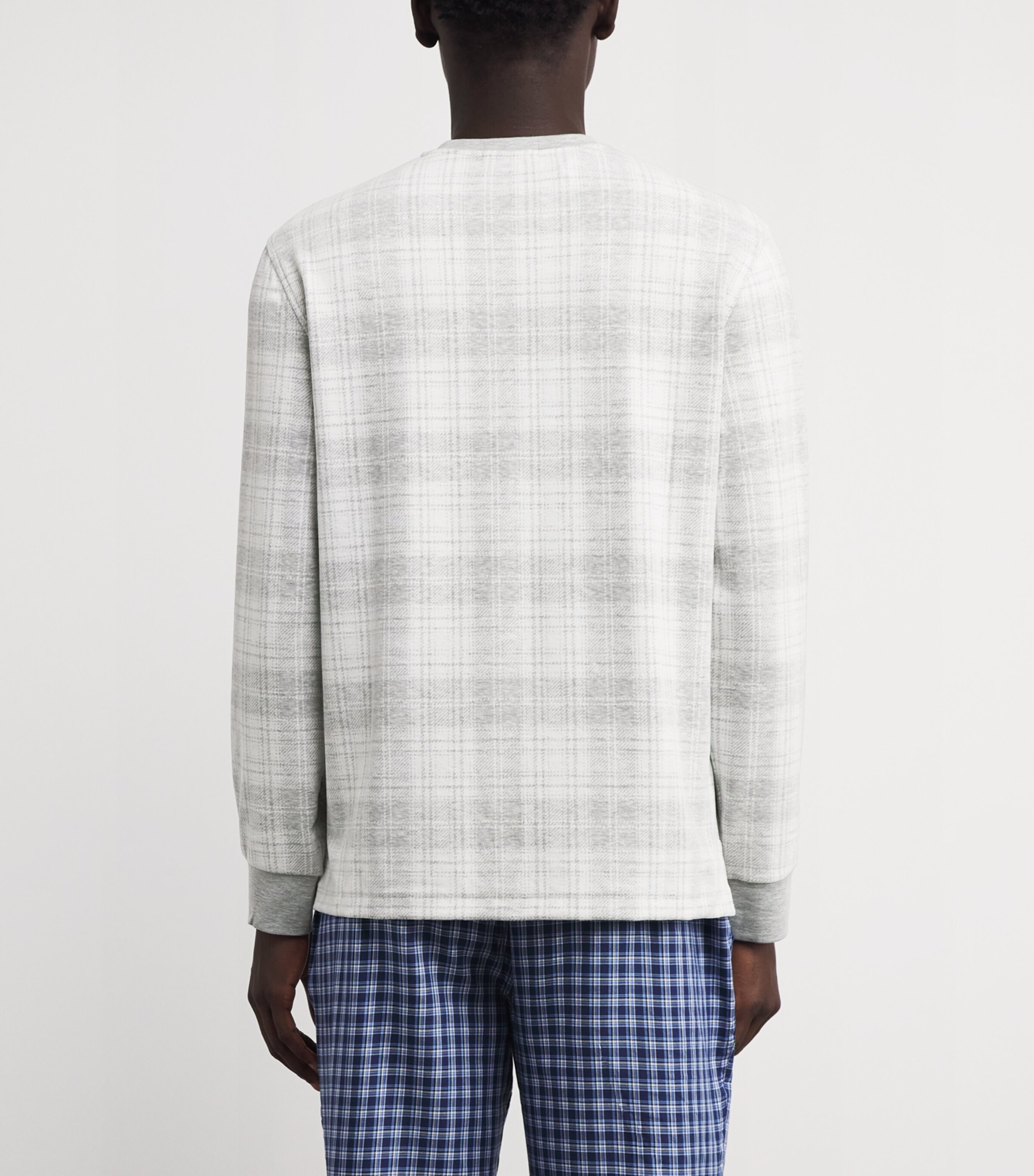 Long-Sleeve Henley Pyjama Top GREY MULTI Image 4