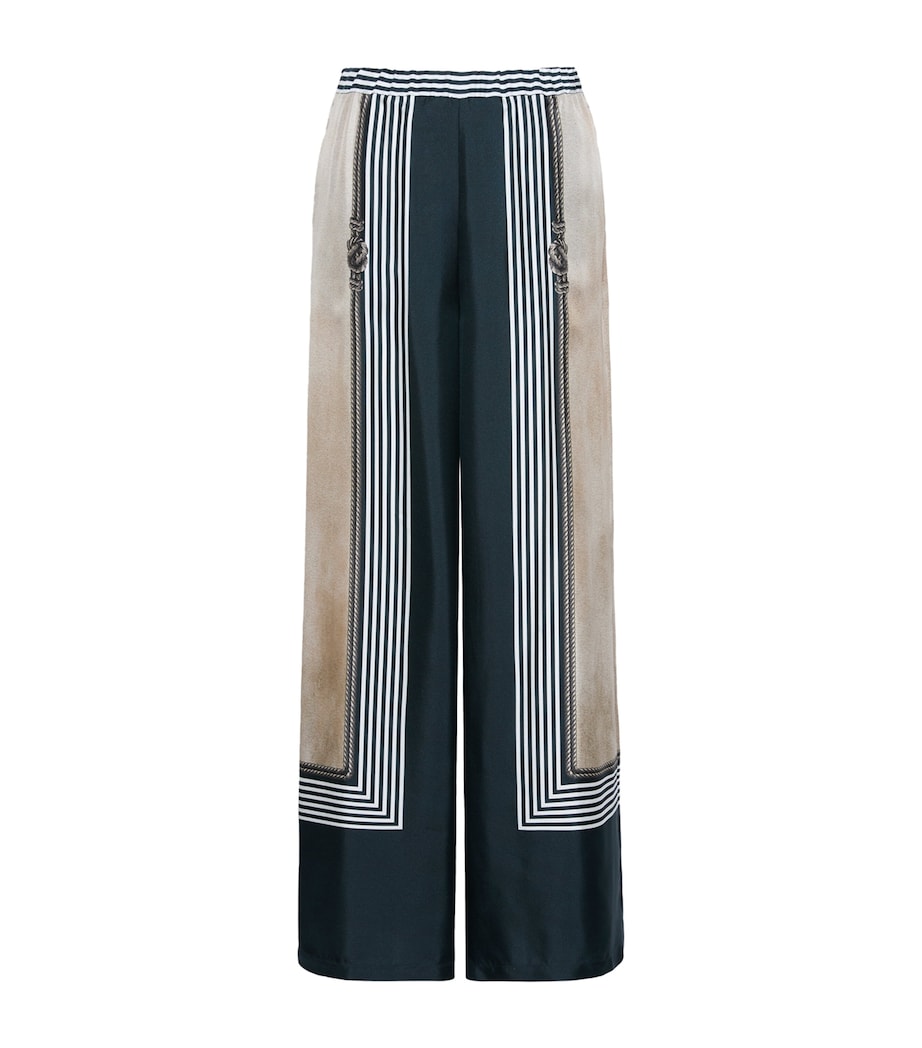 Max Mara Womens Silk Wide-Leg Trousers Ultramarine Image 1