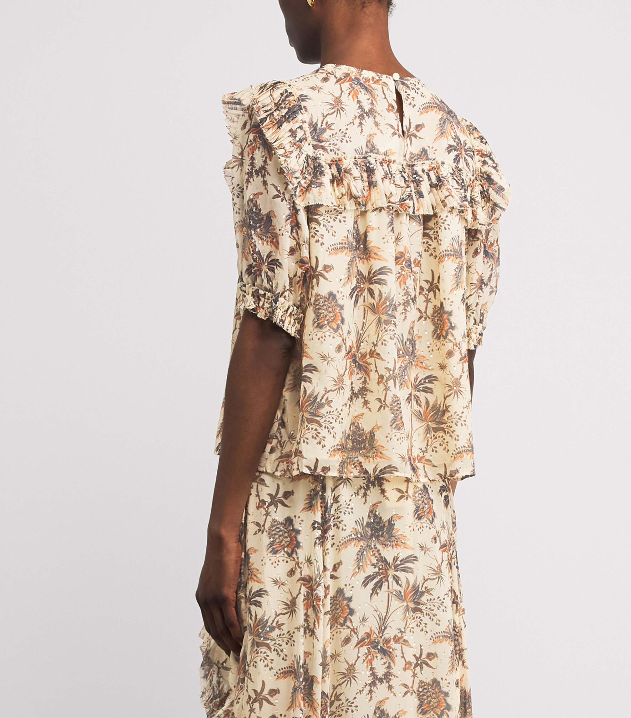 Silk-Blend Printed Jodie Blouse CAMEO Image 4