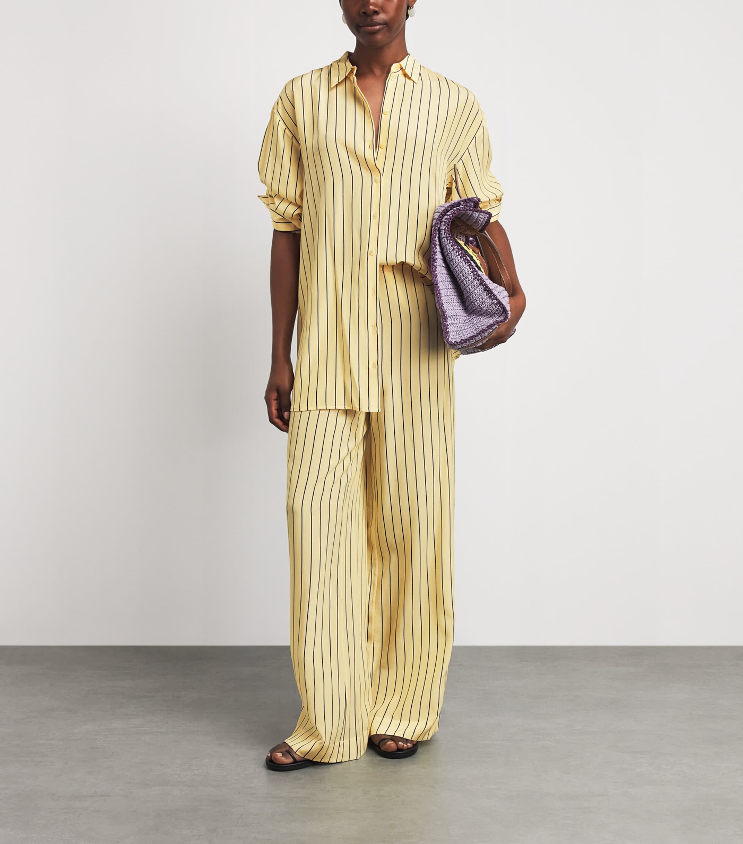 STAUD Womens Silk Stripe Nolan Shirt Mons Monday Image 2