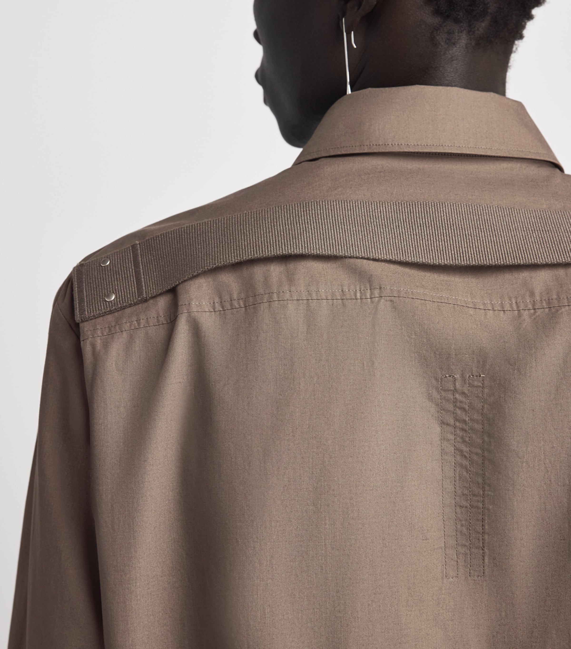 Rick Owens Mens Cotton Fog Overshirt Dust Image 3