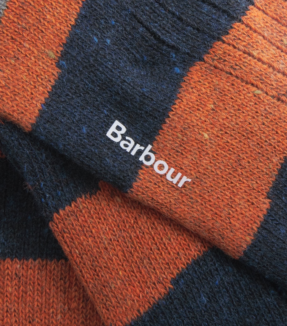 Wool-Blend Houghton Stripe Socks NAVY/GINGER Image 2