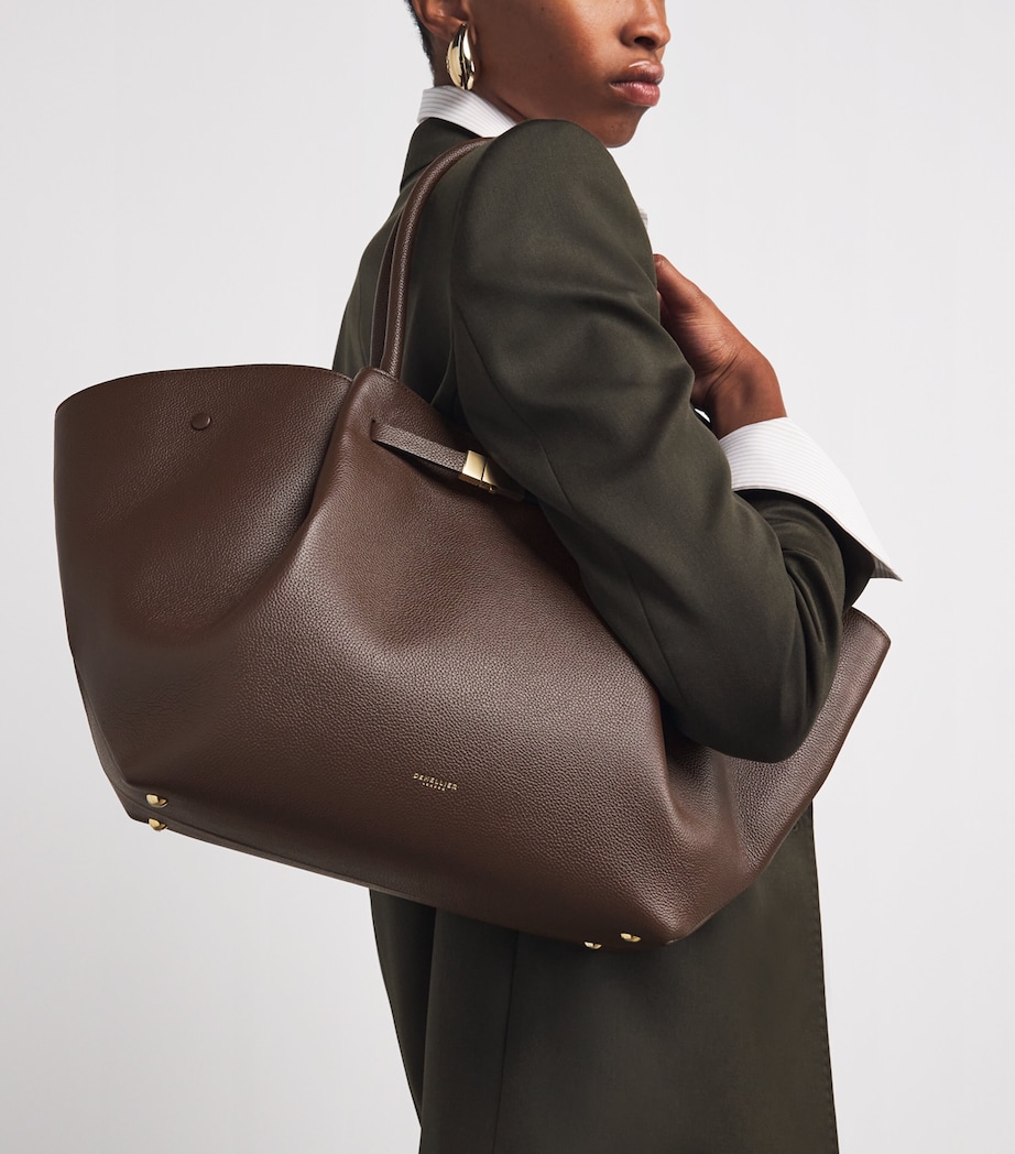 Leather New York Tote Bag MOCHA Image 5