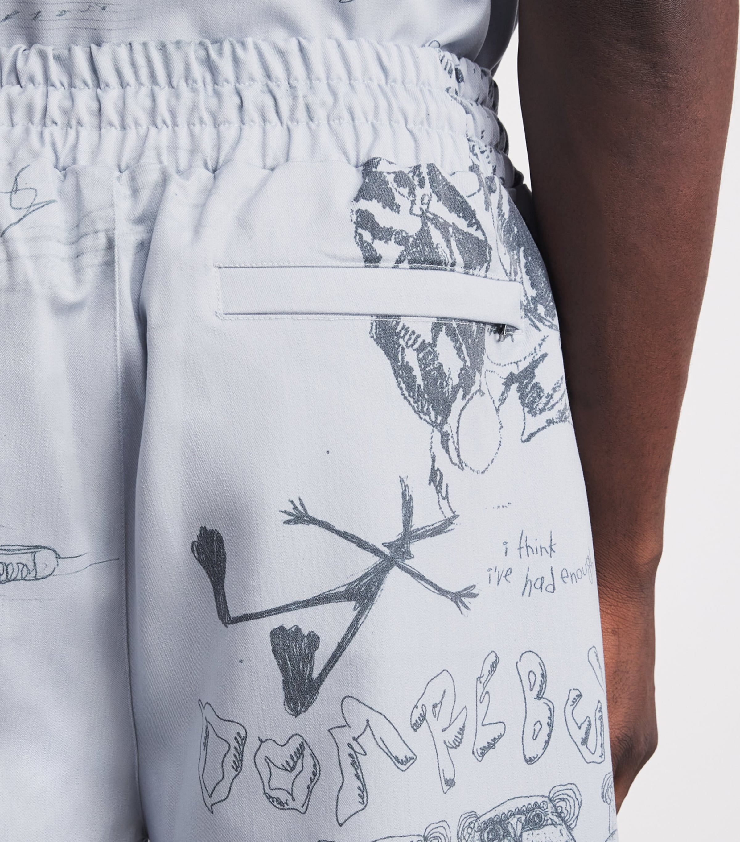 DOMREBEL Mens Sketchy Shorts Blue Image 3