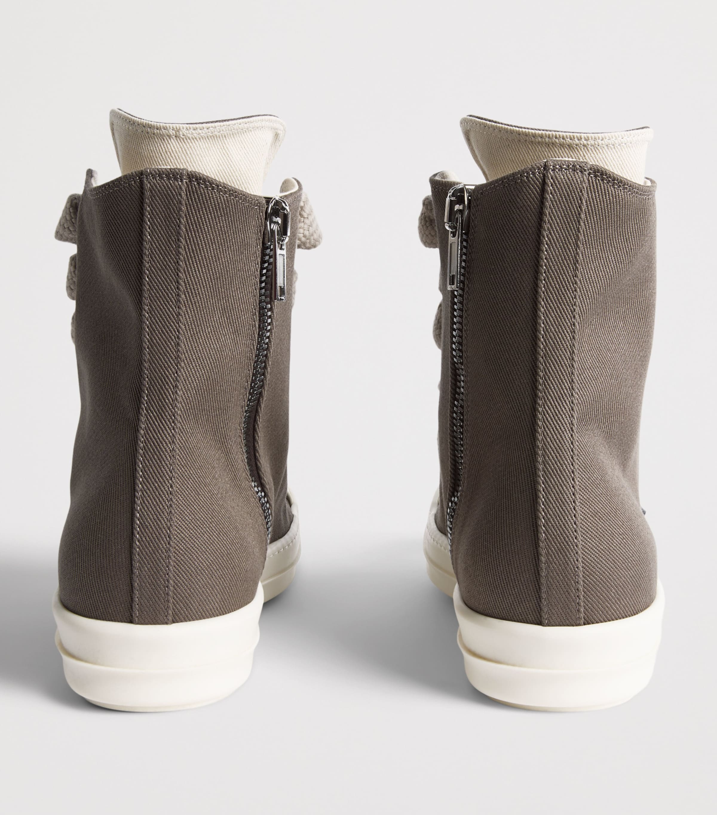 Rick Owens Denim Jumbolace Sneakers Dust/mlk/mlk Image 4