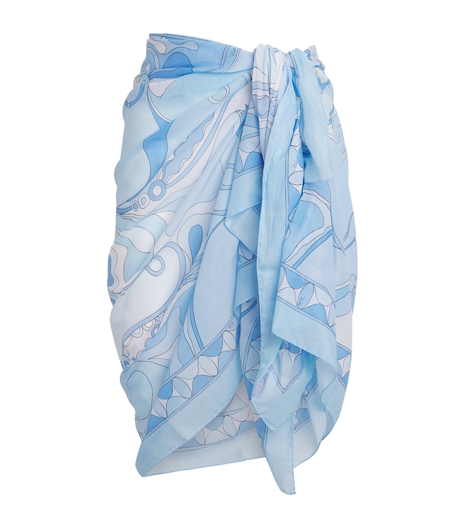 PUCCI Womens Cotton Orchidee Pareo Pale Image 1