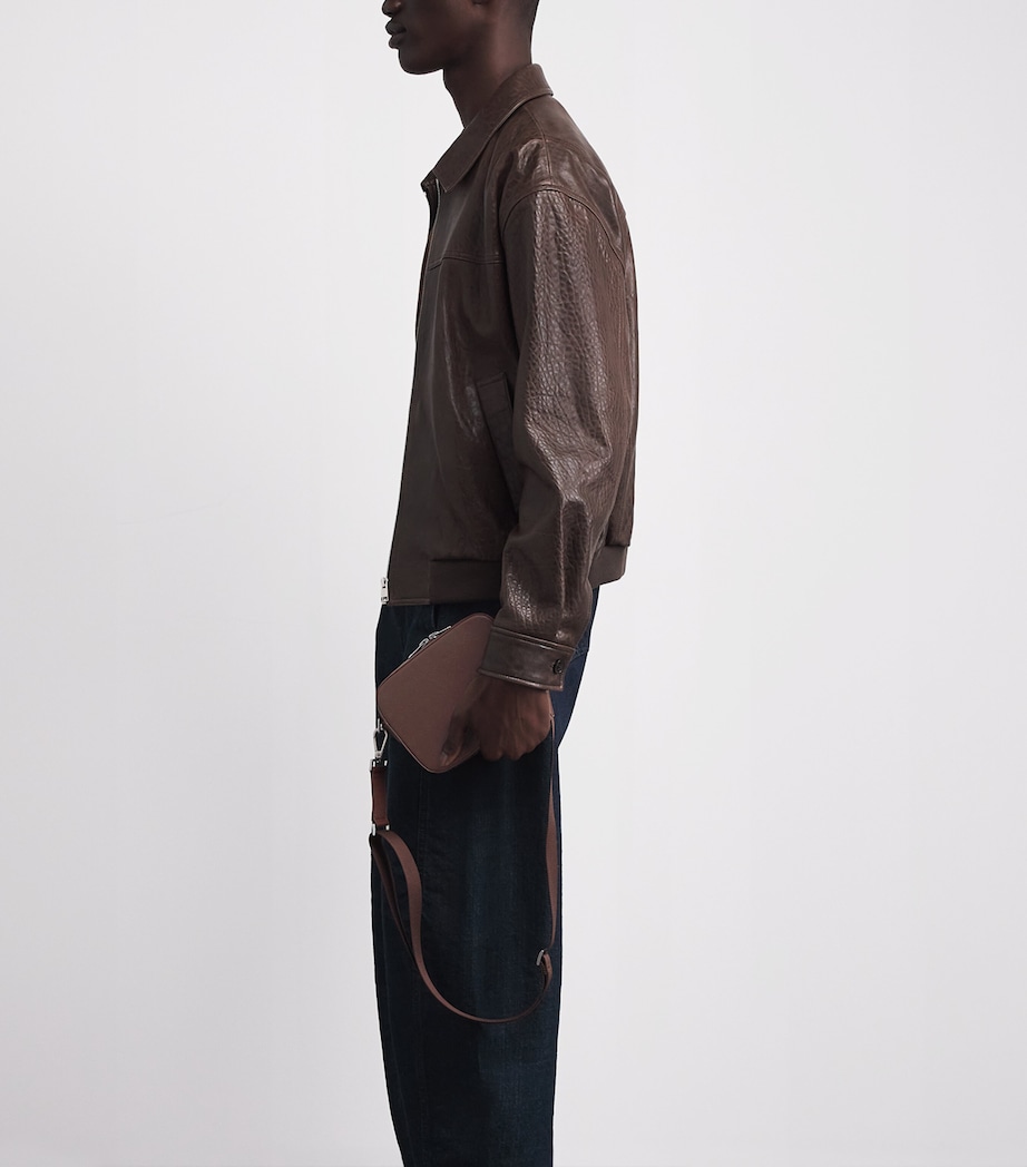 Sandro Paris Saffiano Leather Cross-Body Bag Cognac Image 4