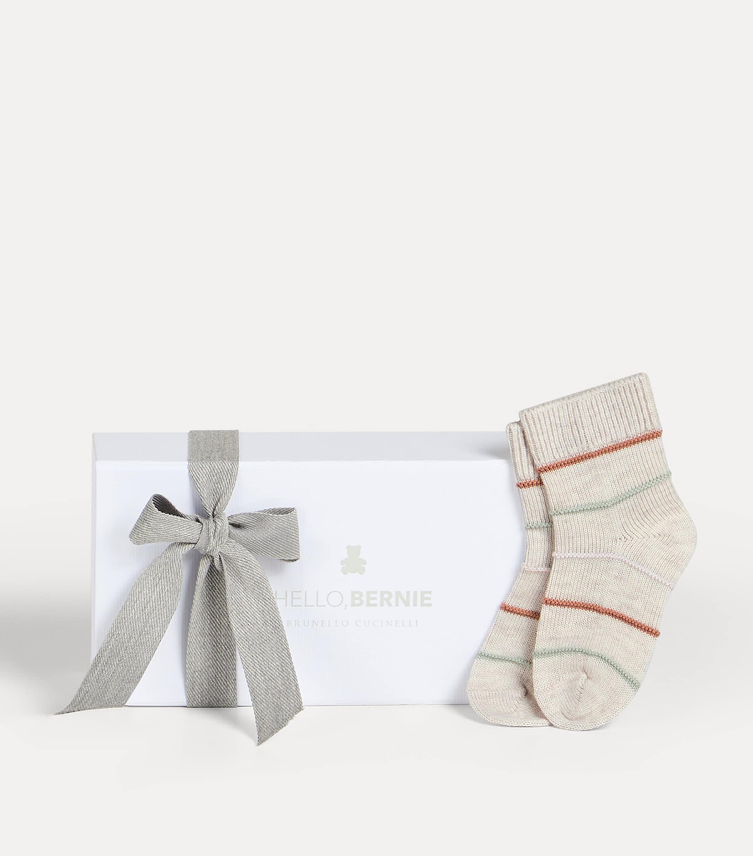 Brunello Cucinelli Kids Cotton Stripe Socks (6-24 Months) Image 3