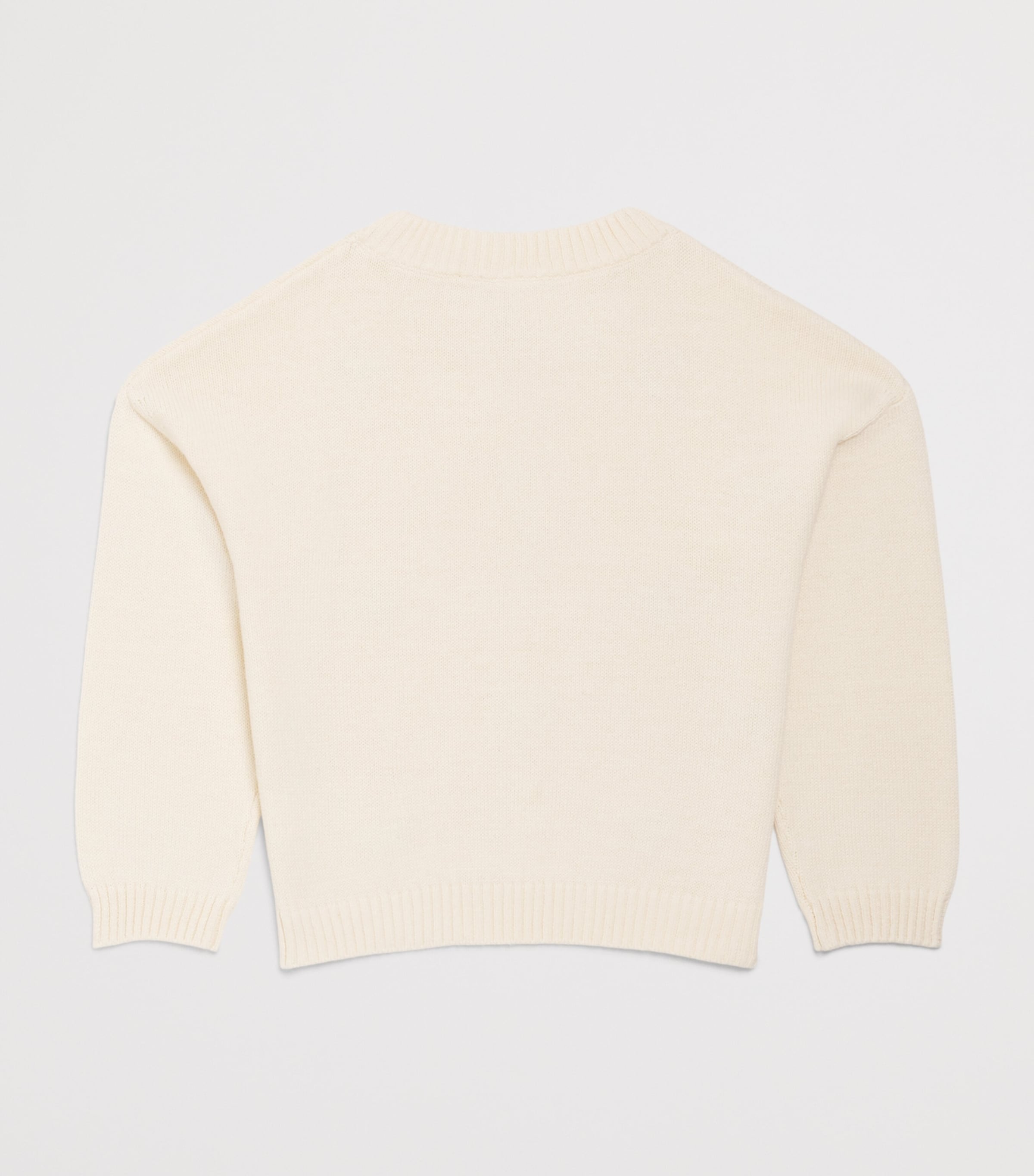 Bonton Embroidered Hearts Sweater (2-14 Years) Milk Image 2