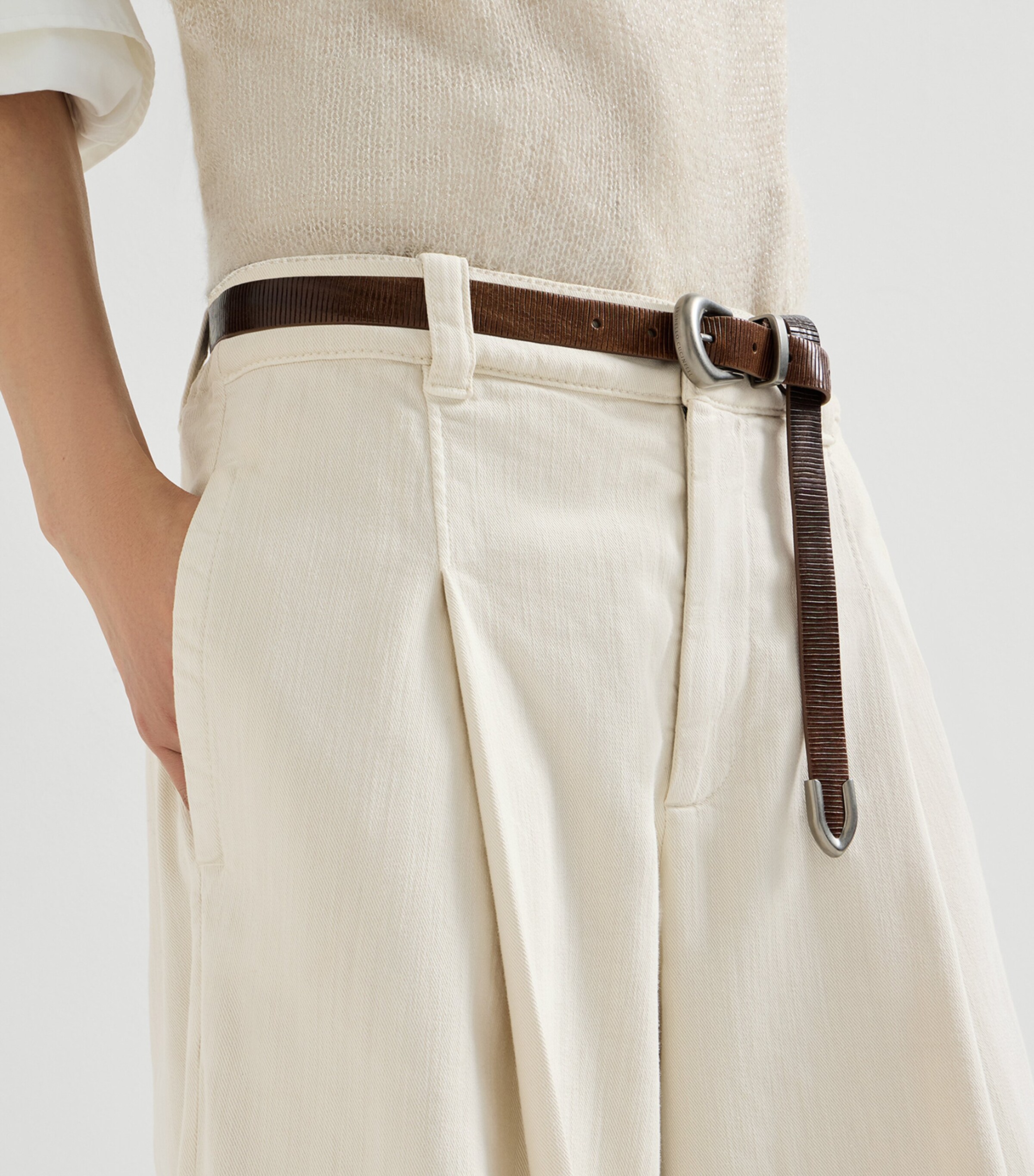 Brunello Cucinelli Womens Cotton Twill Cuffed Trousers Image 6