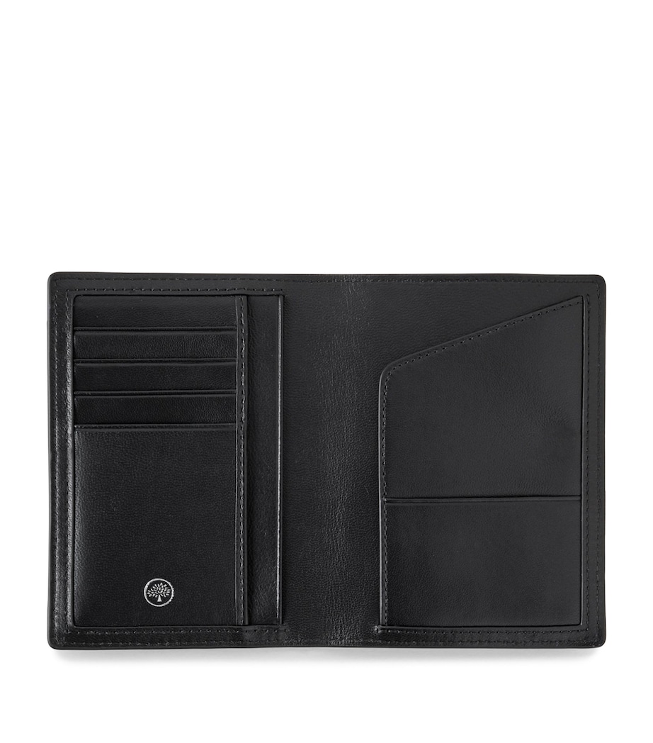 Grained Leather Passport Holder BLACK Image 3