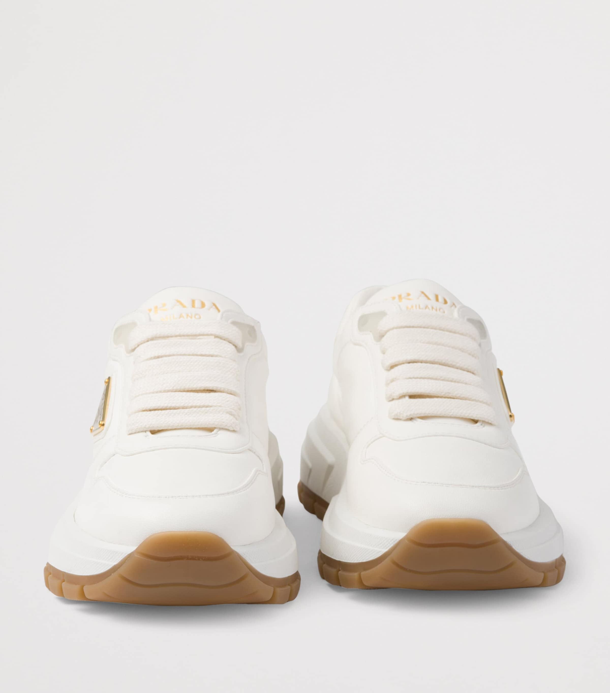 Prada Leather Triangle Sneakers Image 5