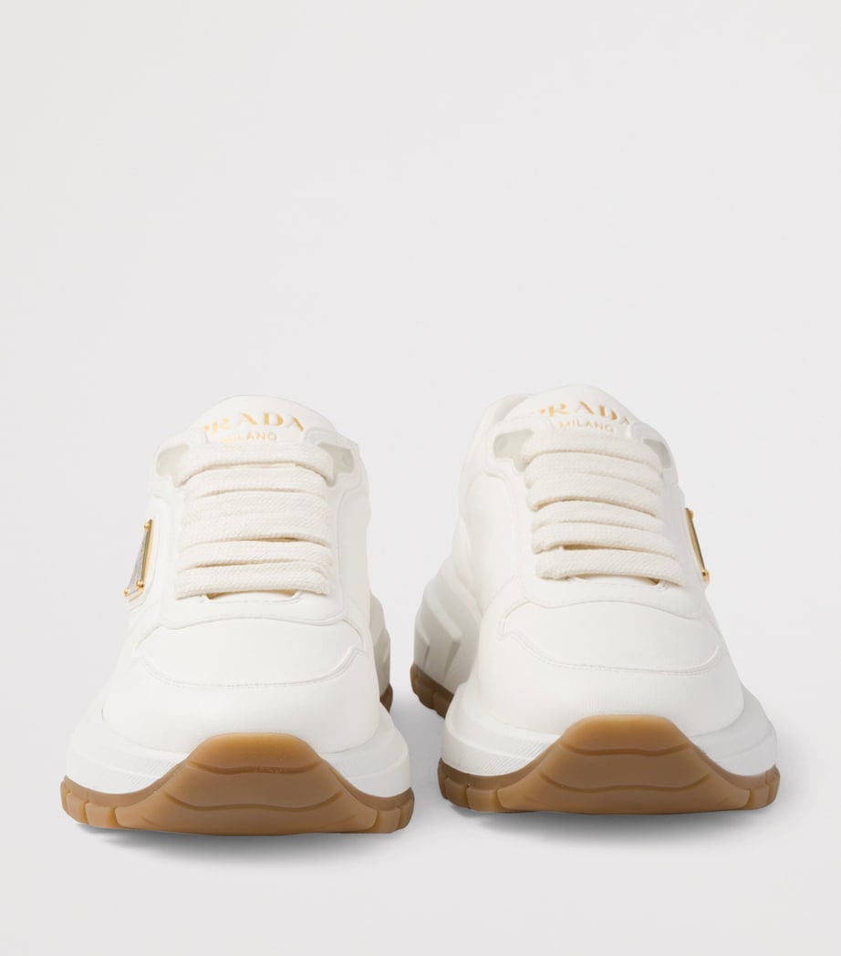 Prada Leather Triangle Sneakers Image 5