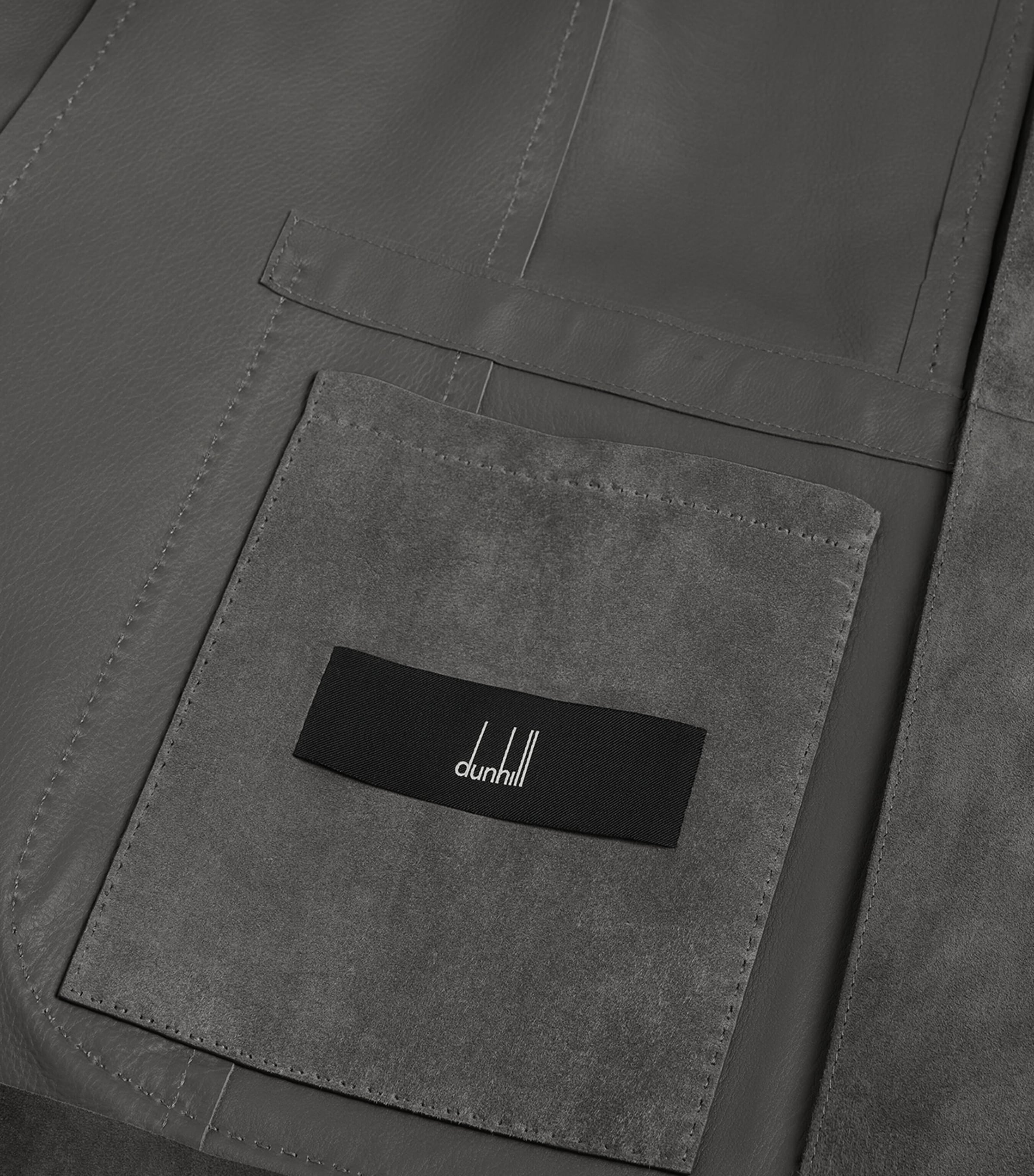 Dunhill Mens Leather Double-Breasted Jacket Image 6